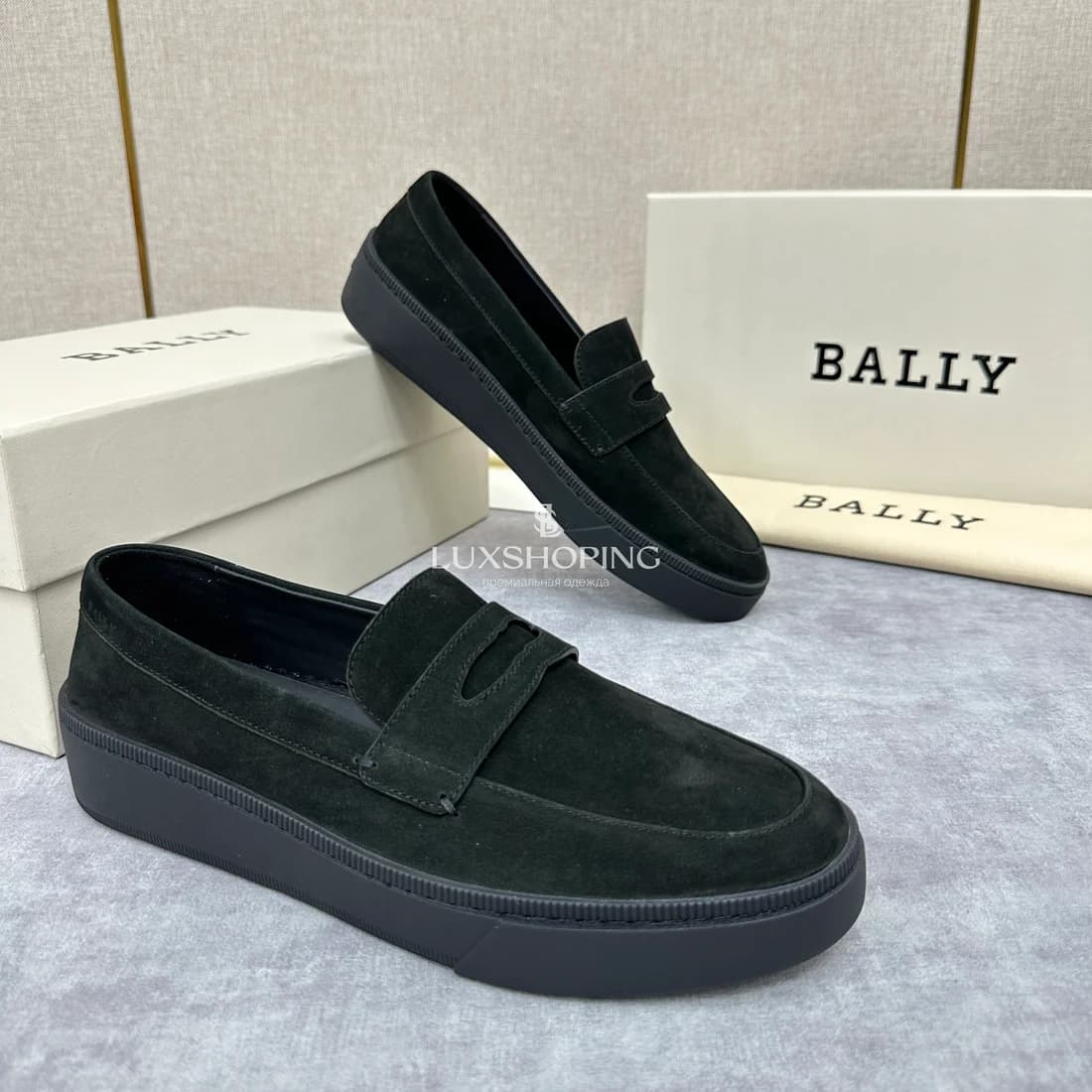 Слипоны Bally мужские черные на черной подошве - фото 3