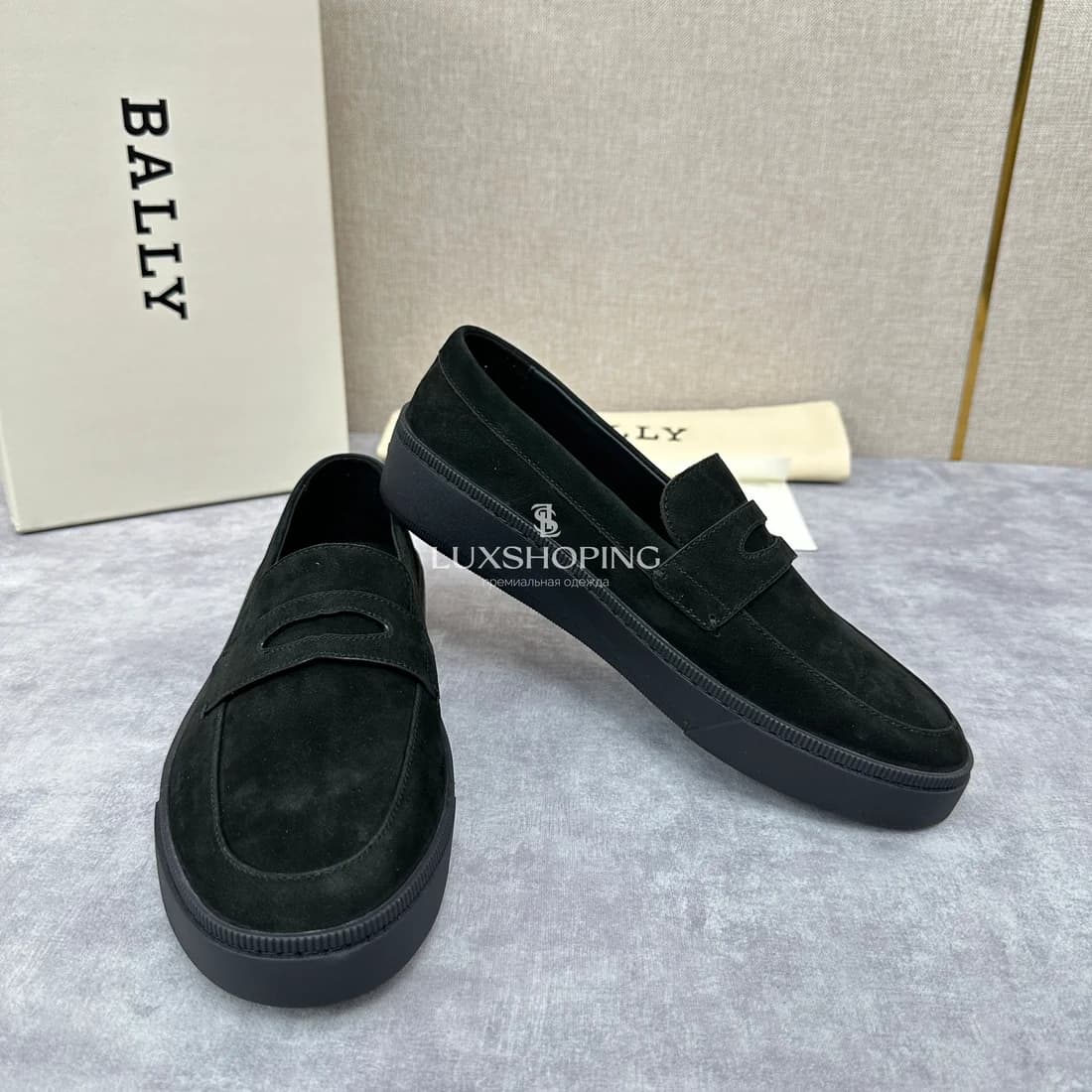 Слипоны Bally мужские черные на черной подошве - фото 8