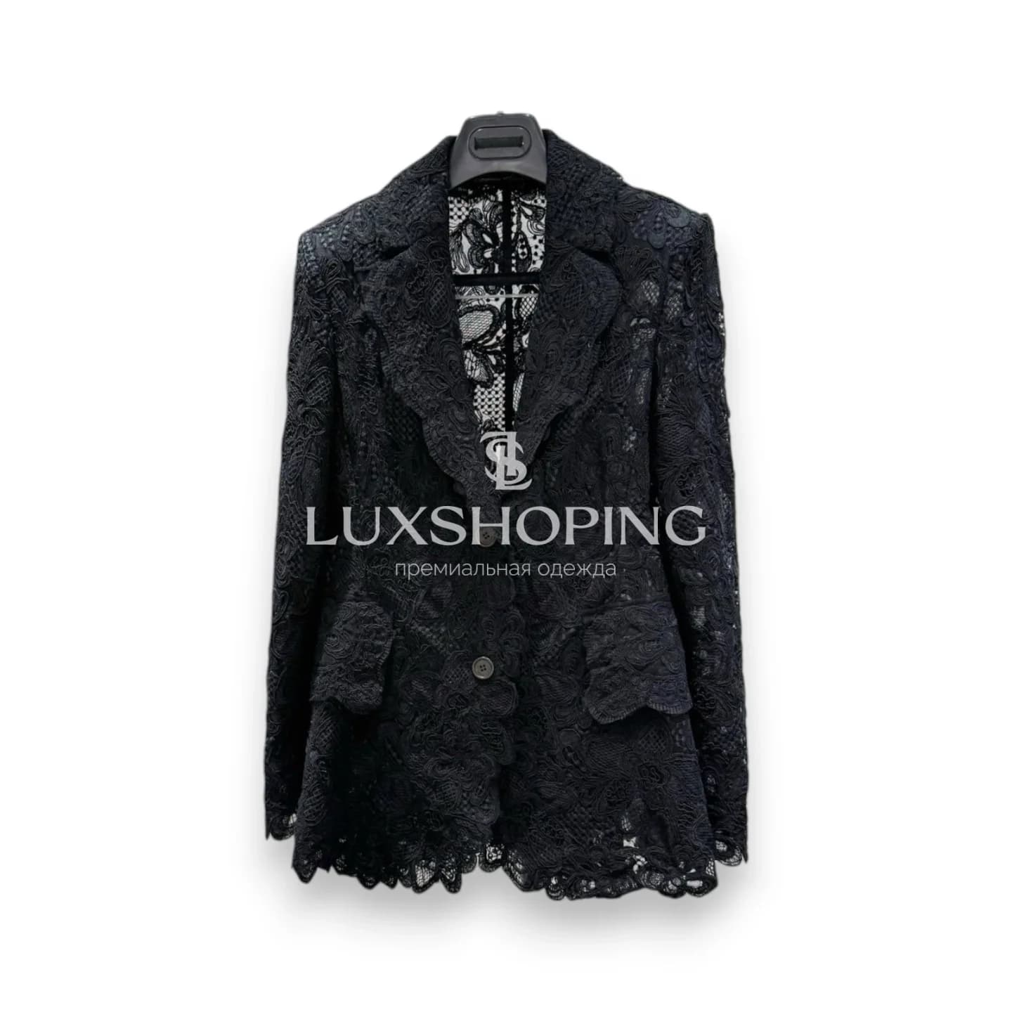 Кружевной пиджак Ermanno Scervino черный