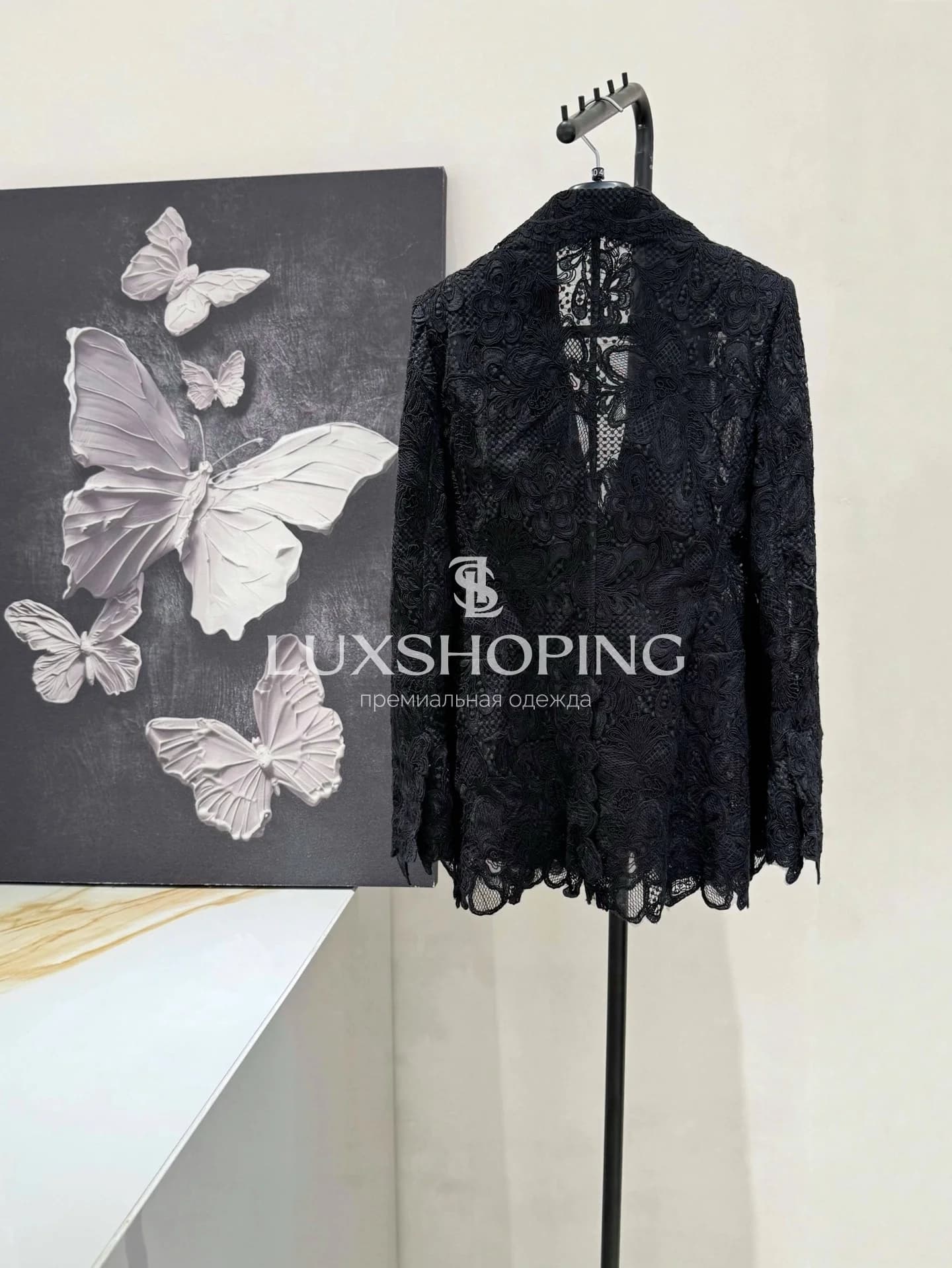 Кружевной пиджак Ermanno Scervino черный - фото 3