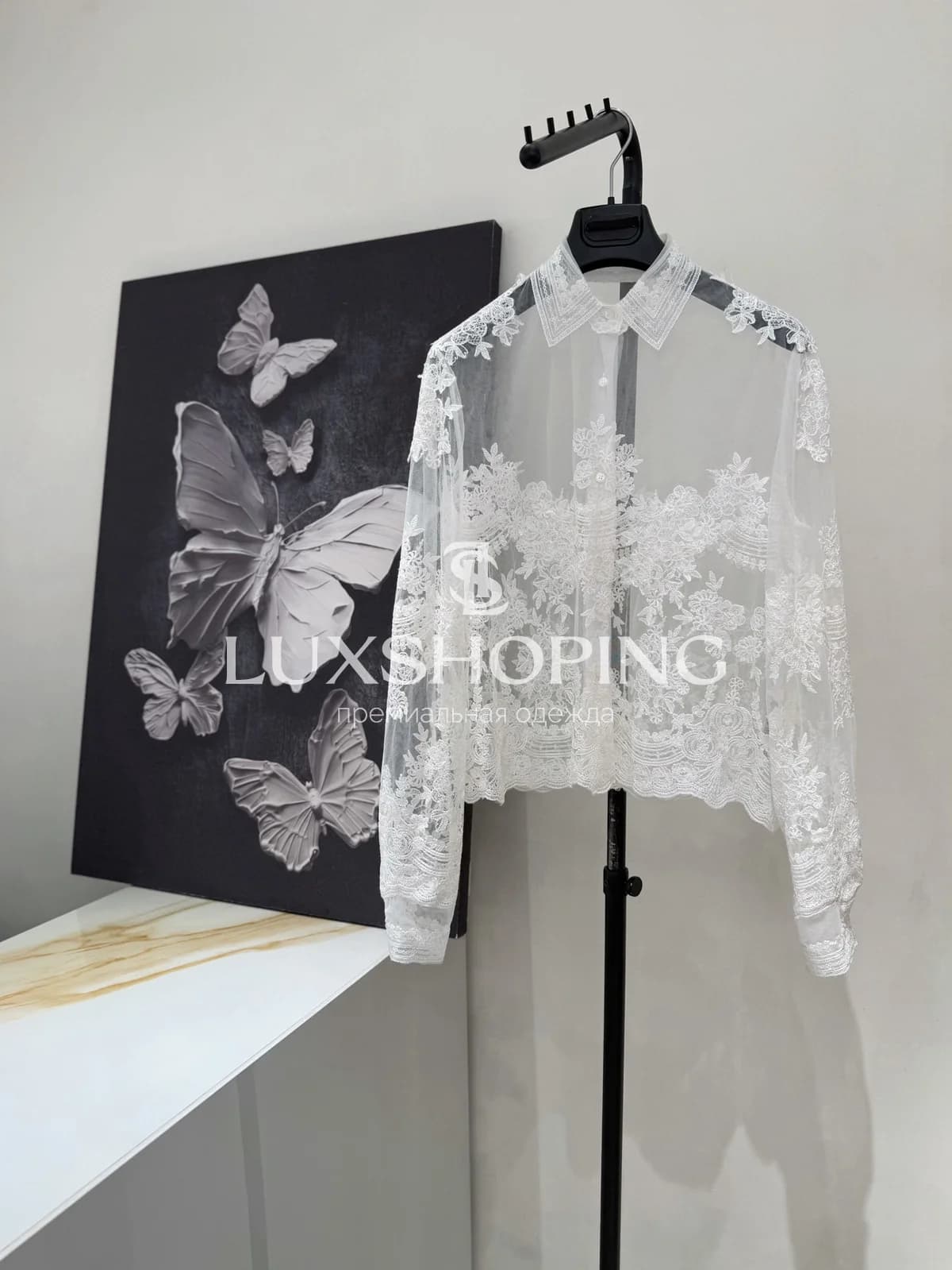 Прозрачная блузка Ermanno Scervino белая - фото 2