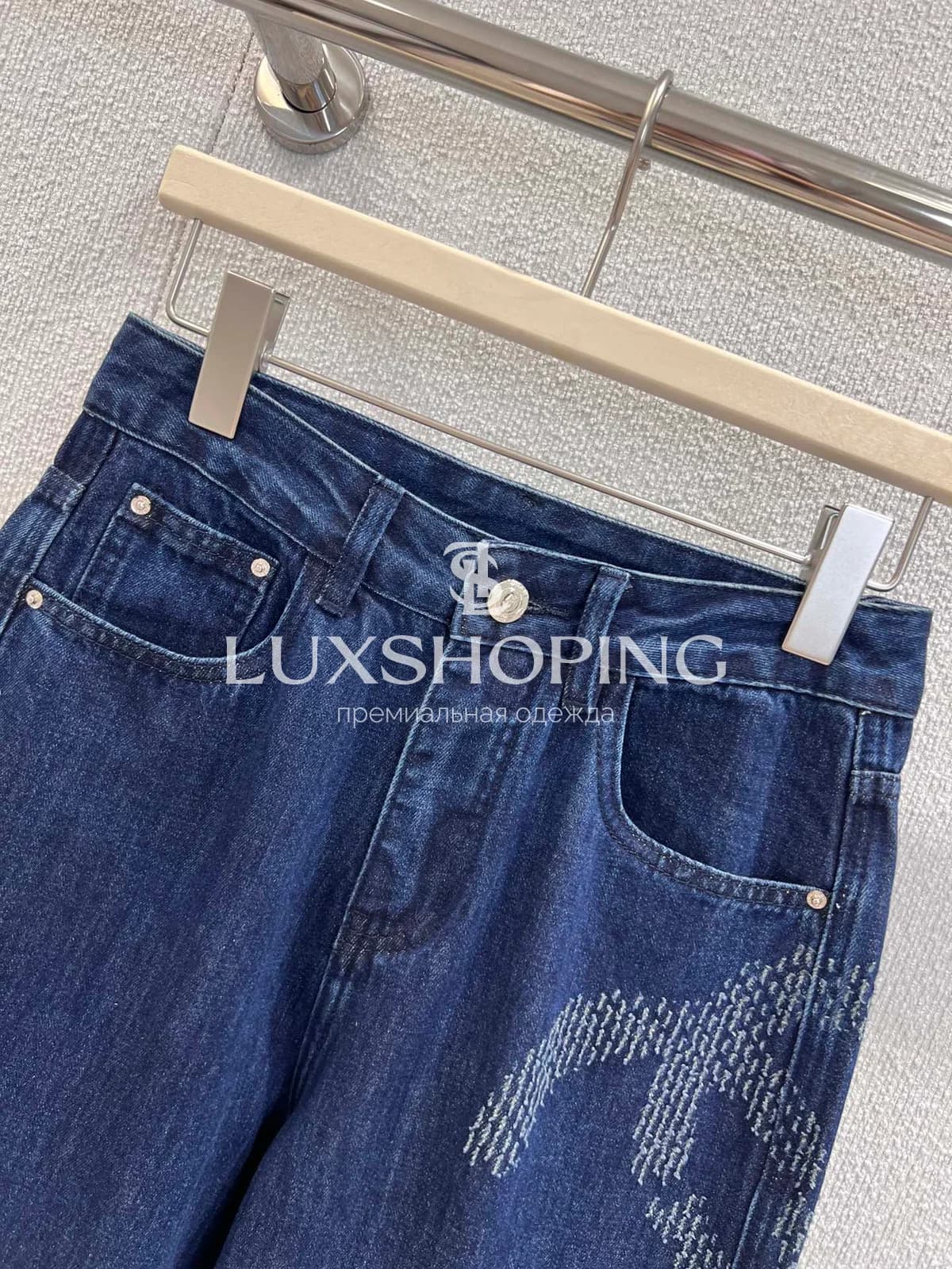 Джинсы Chanel с широкими штанинами - фото 4