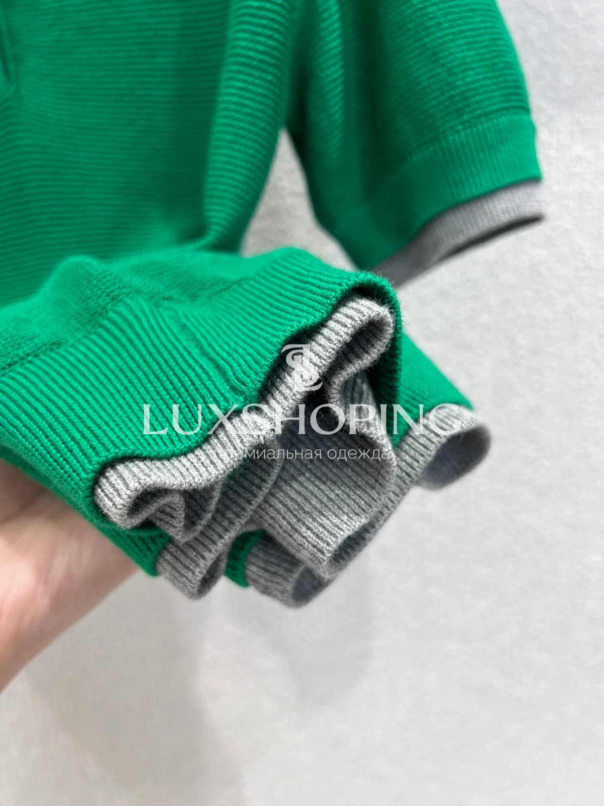 Поло вязаное Miu Miu с контрастным воротником - фото 9