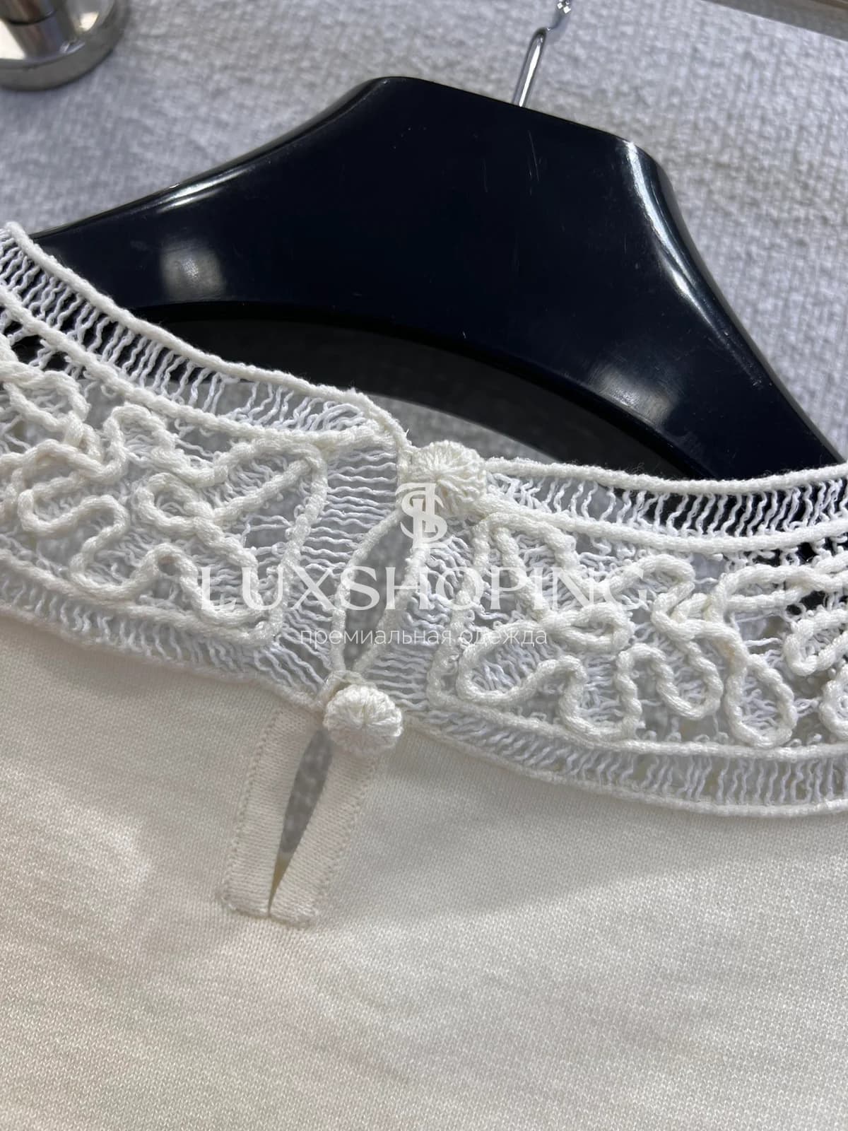 Топ Celine с кружевным воротником - фото 6