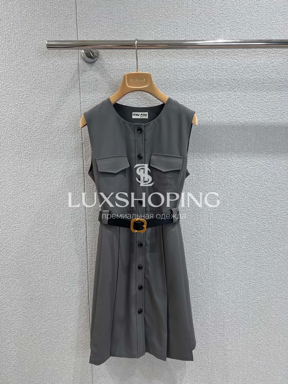 Платье Miu Miu без рукавов с поясом - фото 2