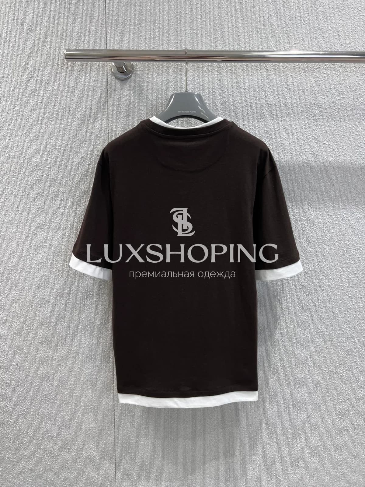 Футболка Prada двухслойная с логотипом - фото 3