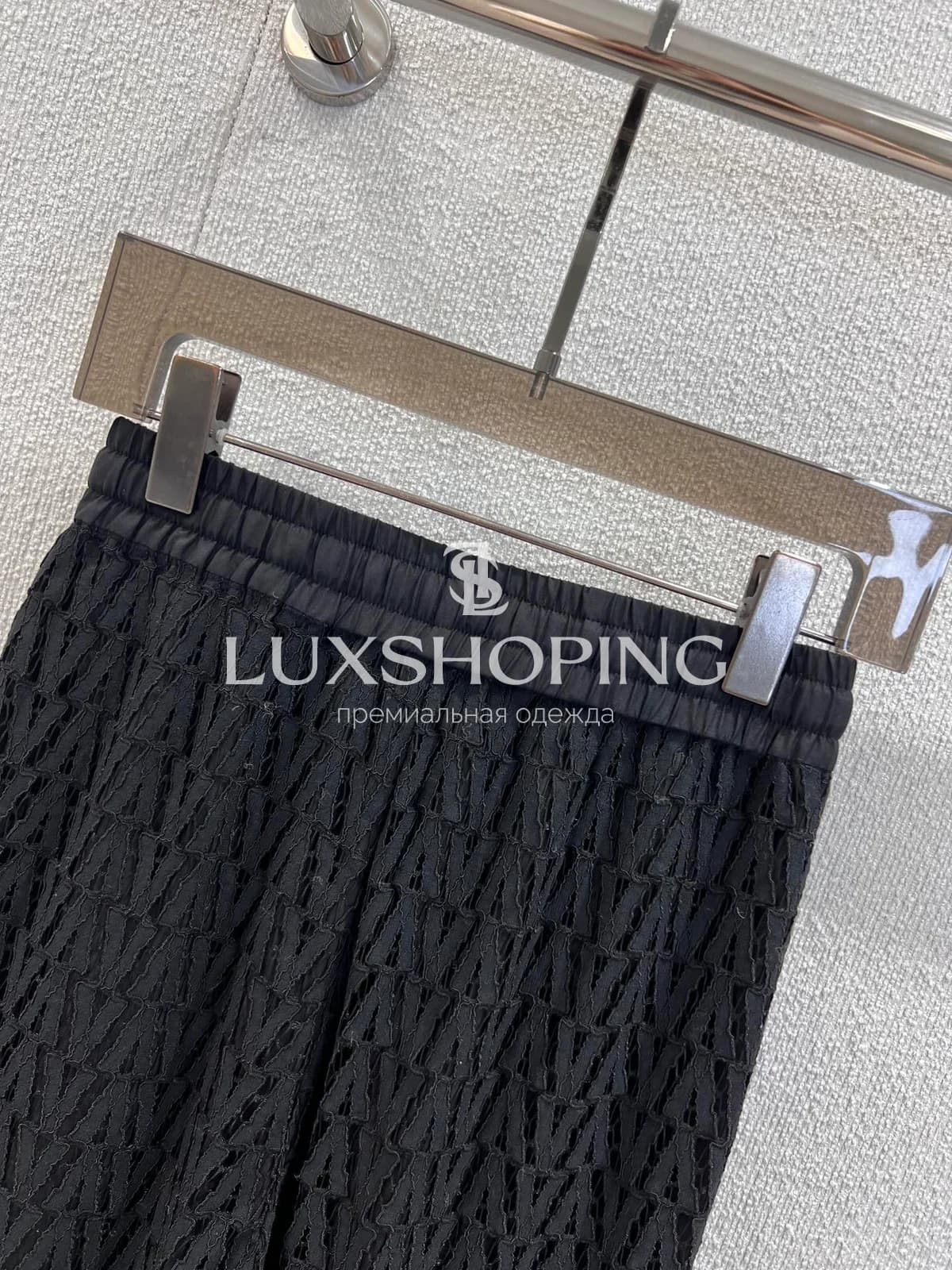 Брюки вязаные Valentino с кружевом черные - фото 5