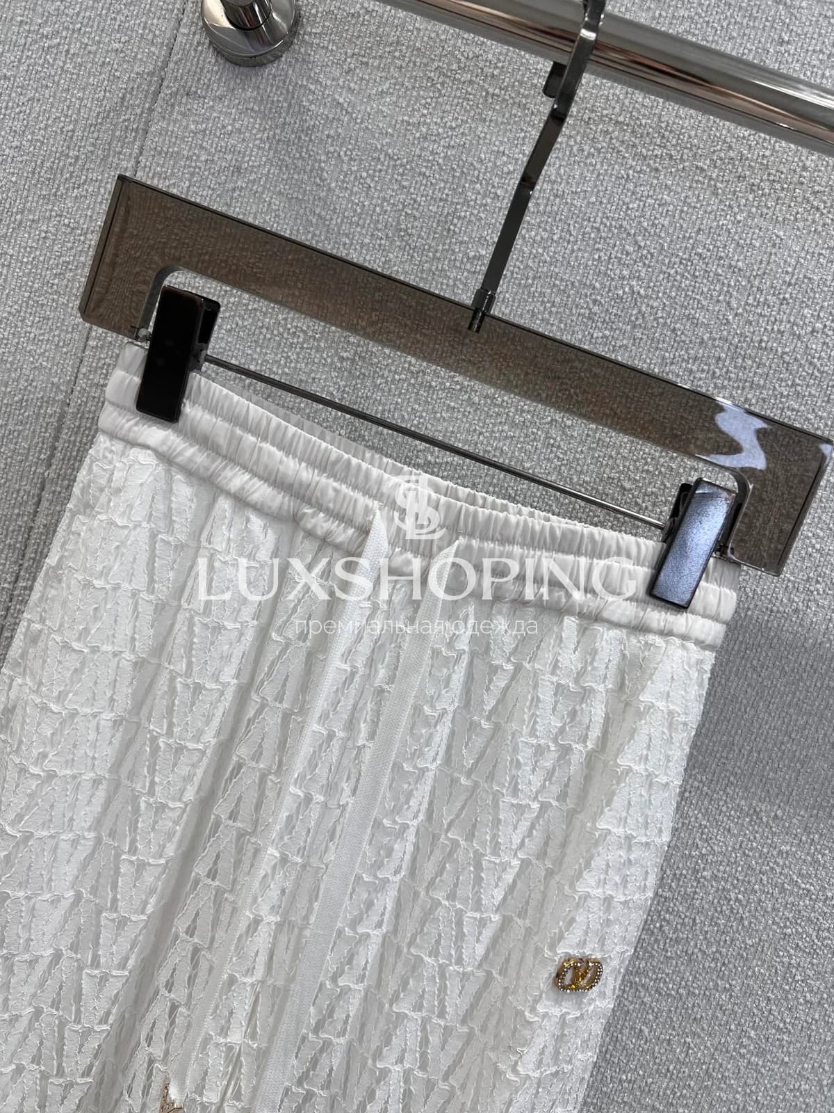 Брюки вязаные Valentino с ажуром белые - фото 4