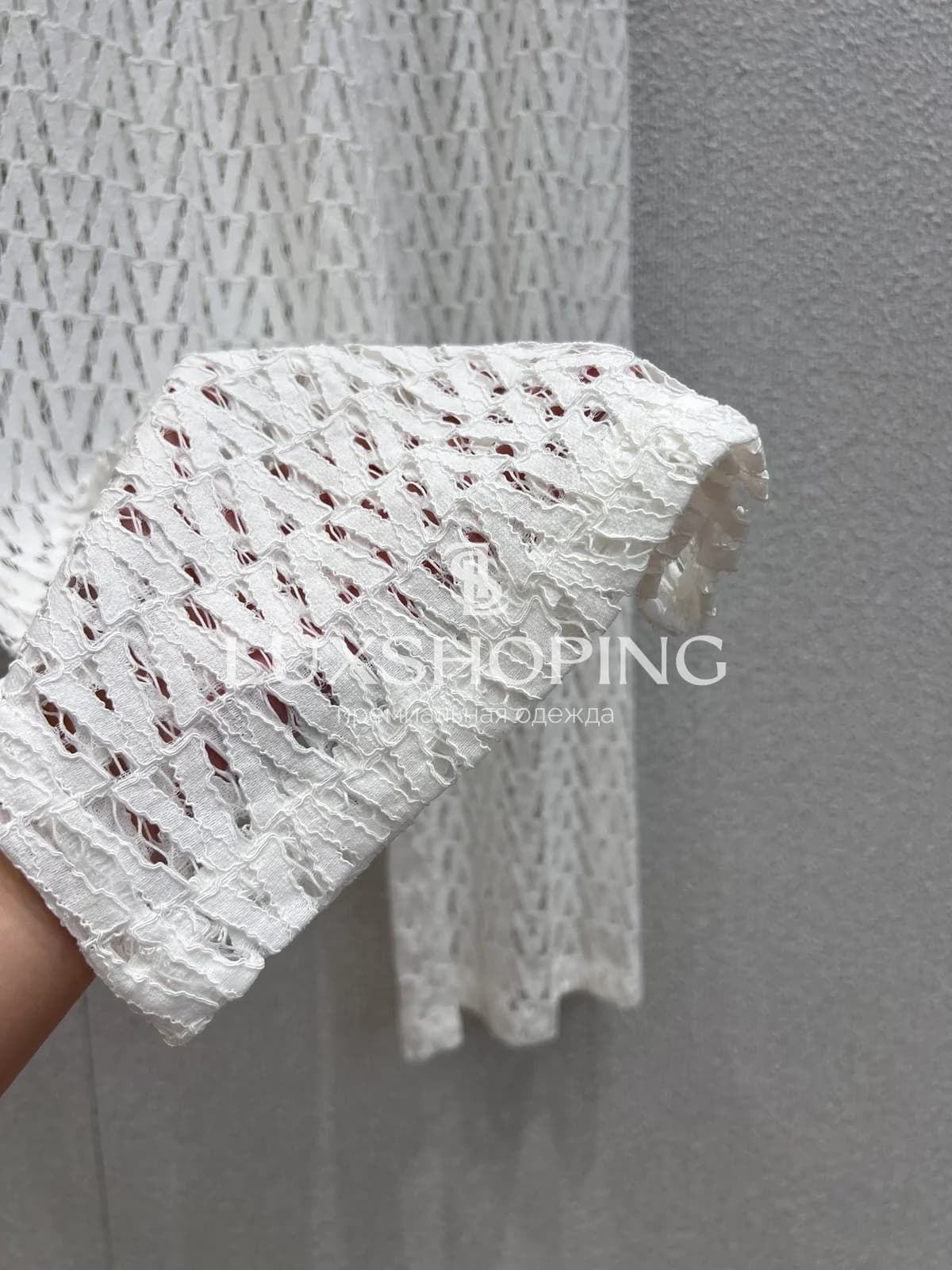 Брюки вязаные Valentino с ажуром белые - фото 9