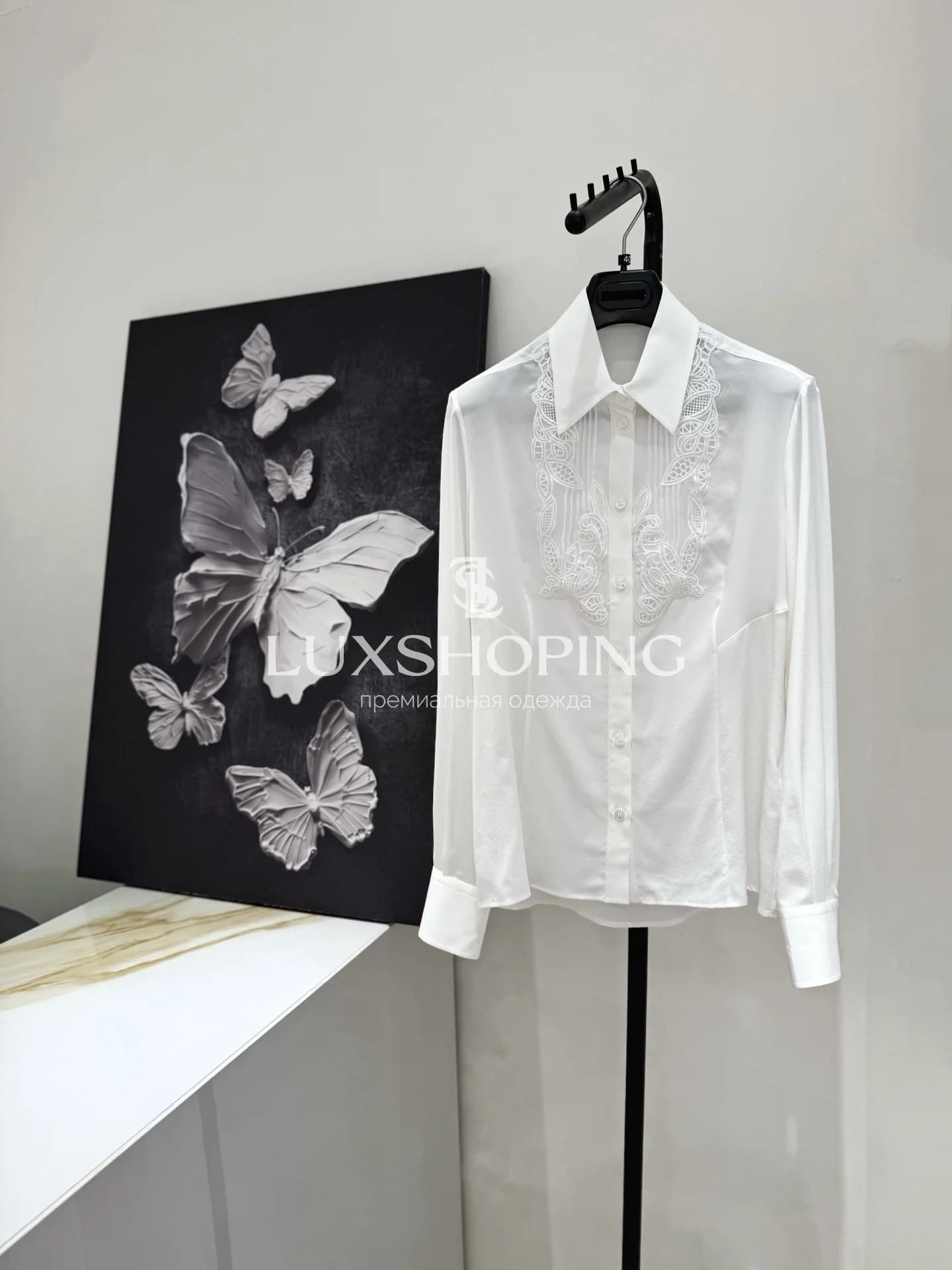 Ermanno Scervino шелковая блузка белая - фото 5