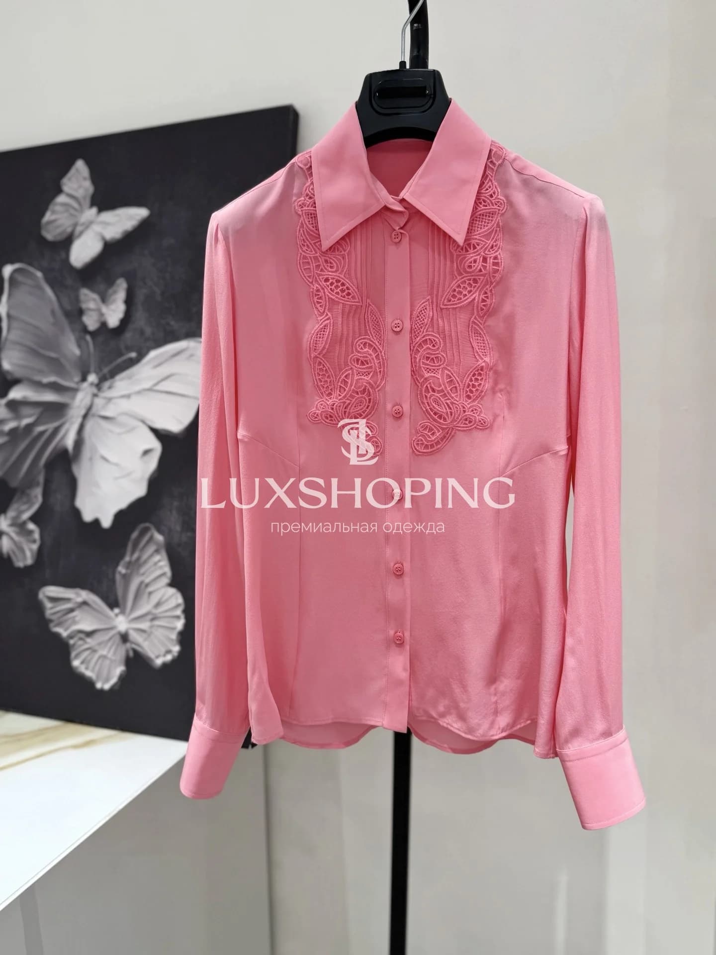 Ermanno Scervino шелковая блузка розовая - фото 3