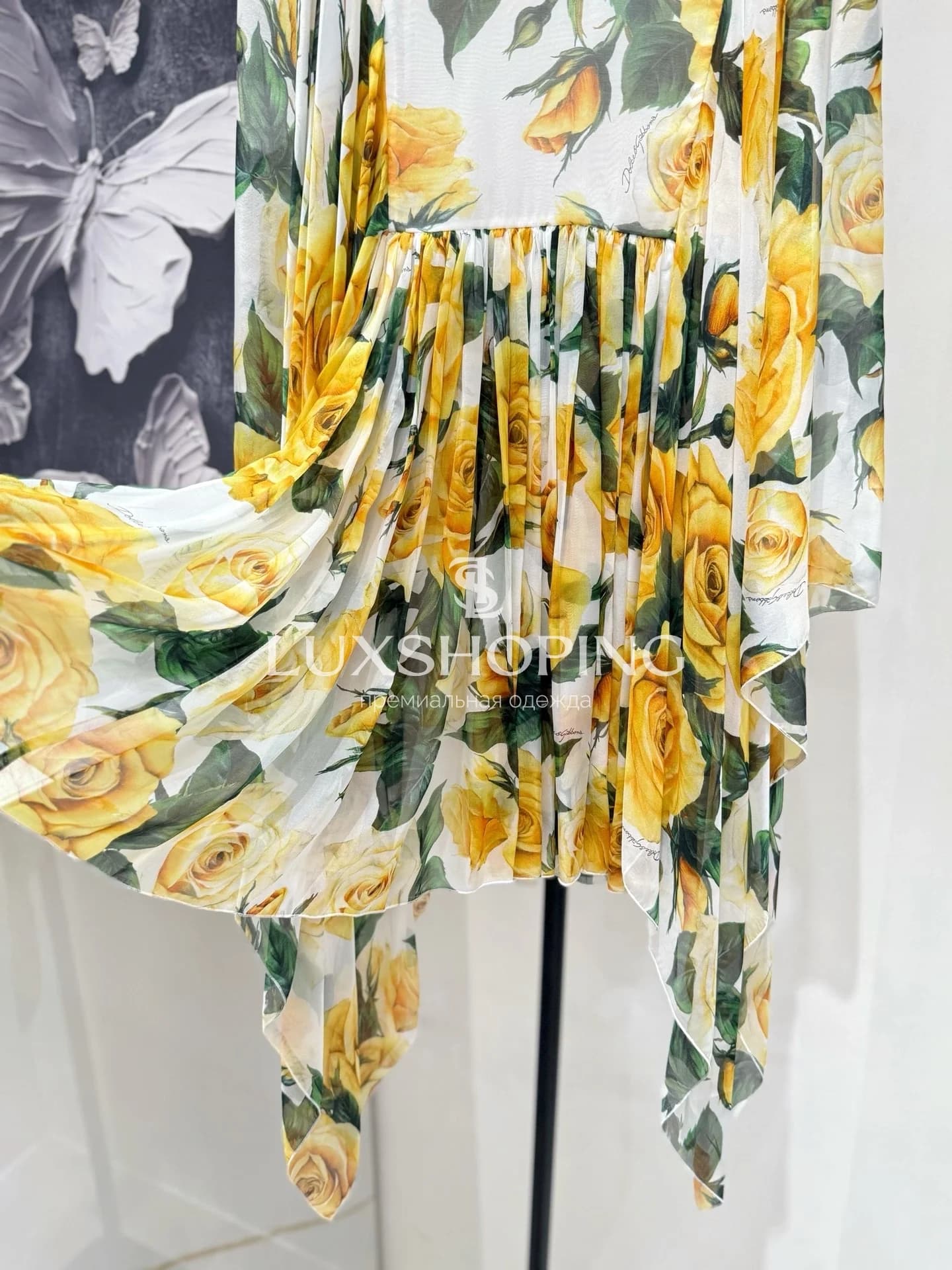 Коктейльное платье DOLCE&amp;GABBANA желтое - фото 4