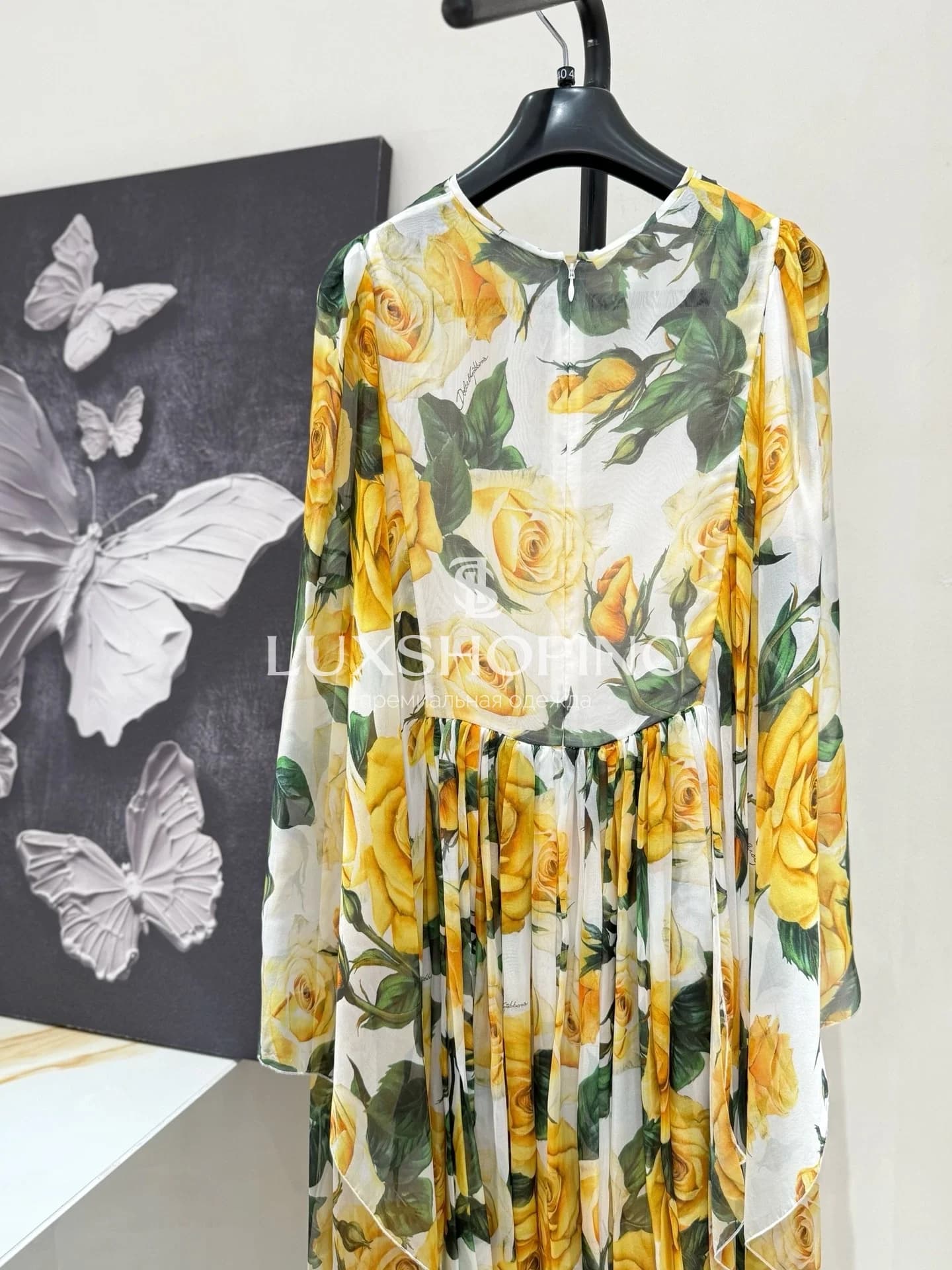 Коктейльное платье DOLCE&amp;GABBANA желтое - фото 5