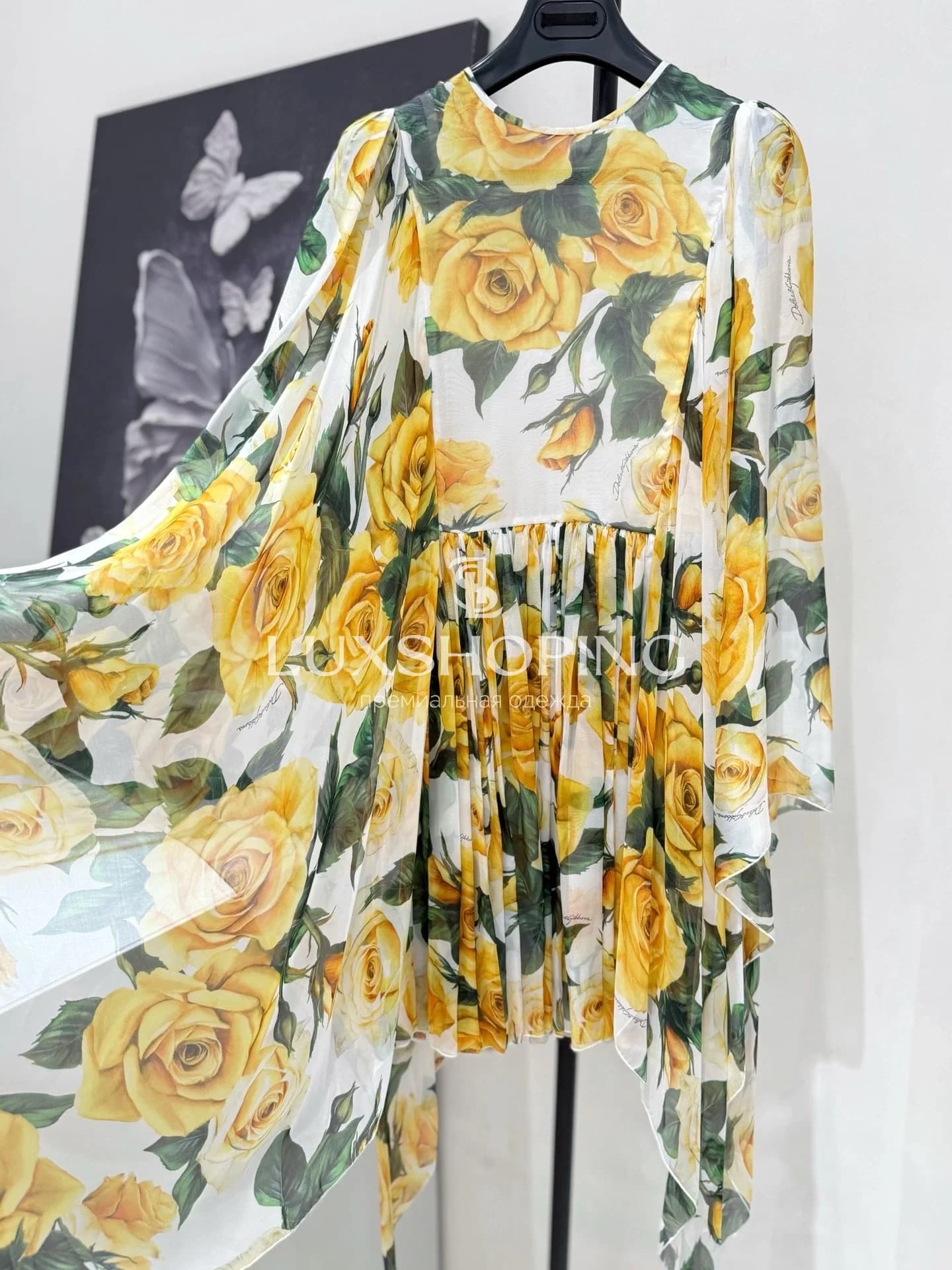 Коктейльное платье DOLCE&amp;GABBANA желтое - фото 9