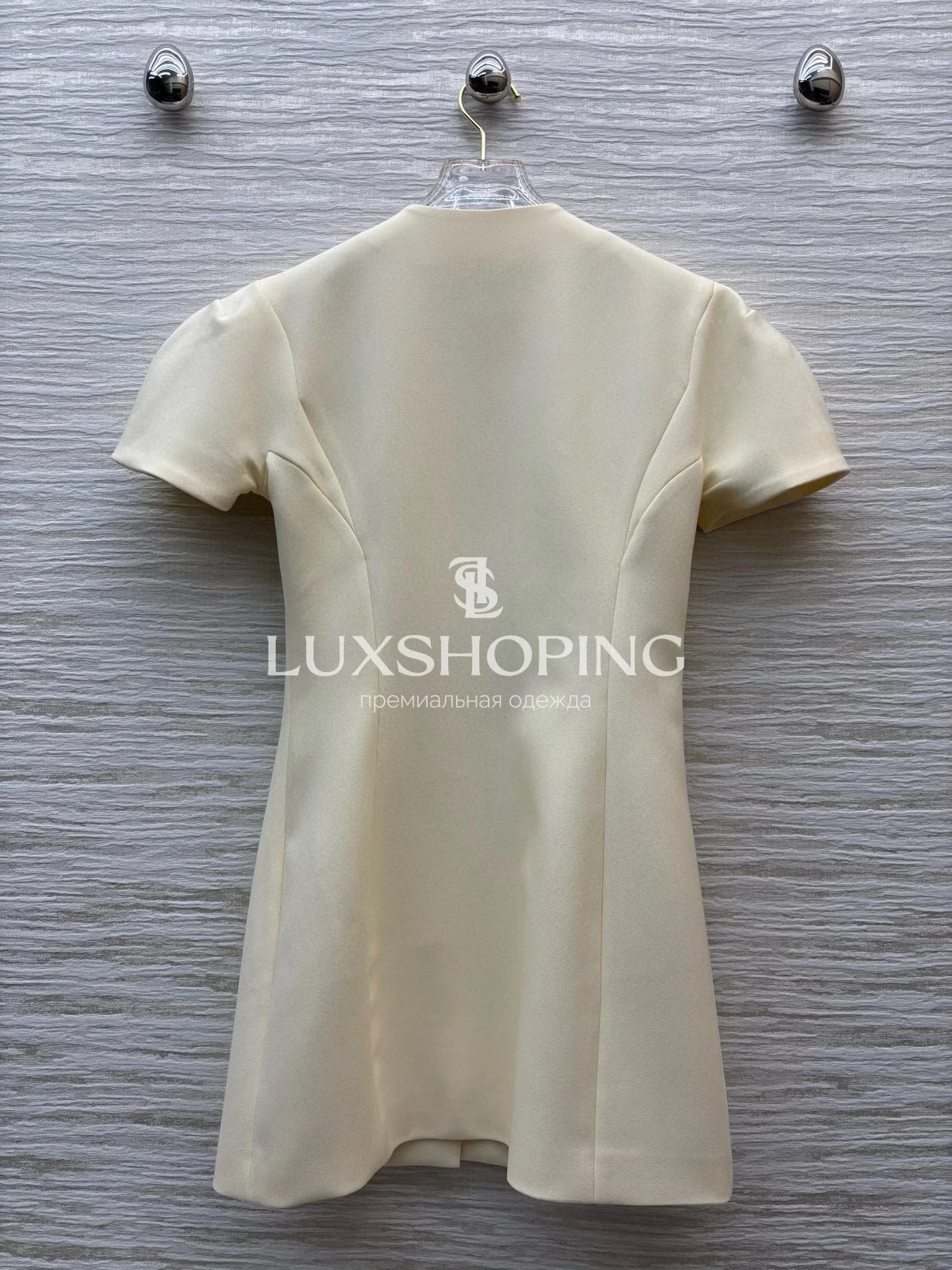 Maison Schiaparelli Элегантное платье с V-образным вырезом белое - фото 9