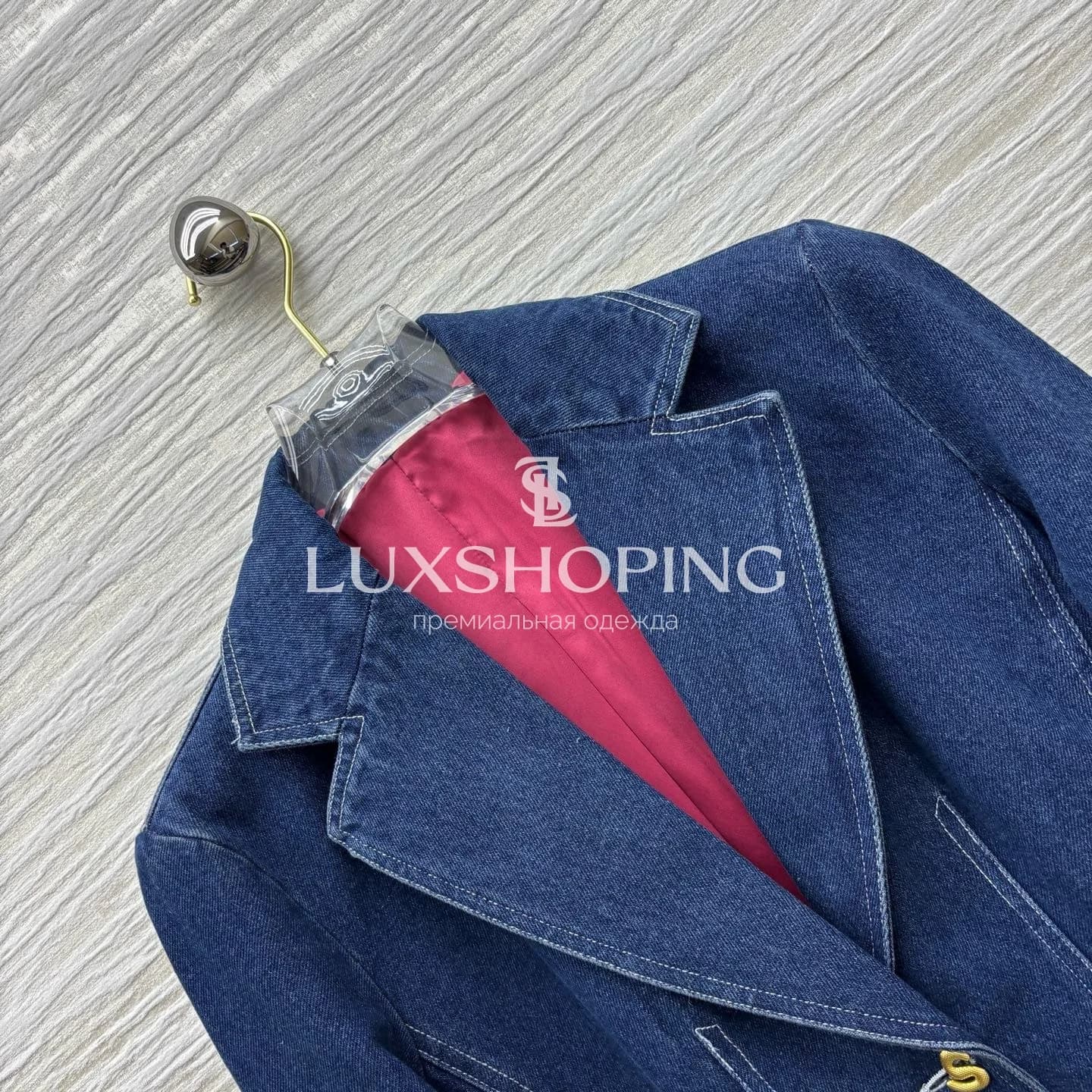 Maison Schiaparelli Джинсовый жакет с асимметричными пуговицами - фото 5