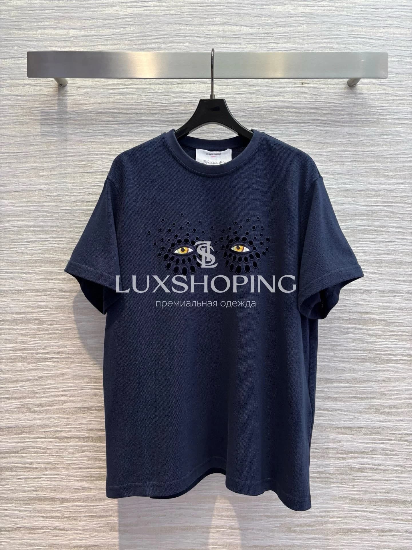 Футболка Maison Schiaparelli с вышивкой "Глаза" - фото 8