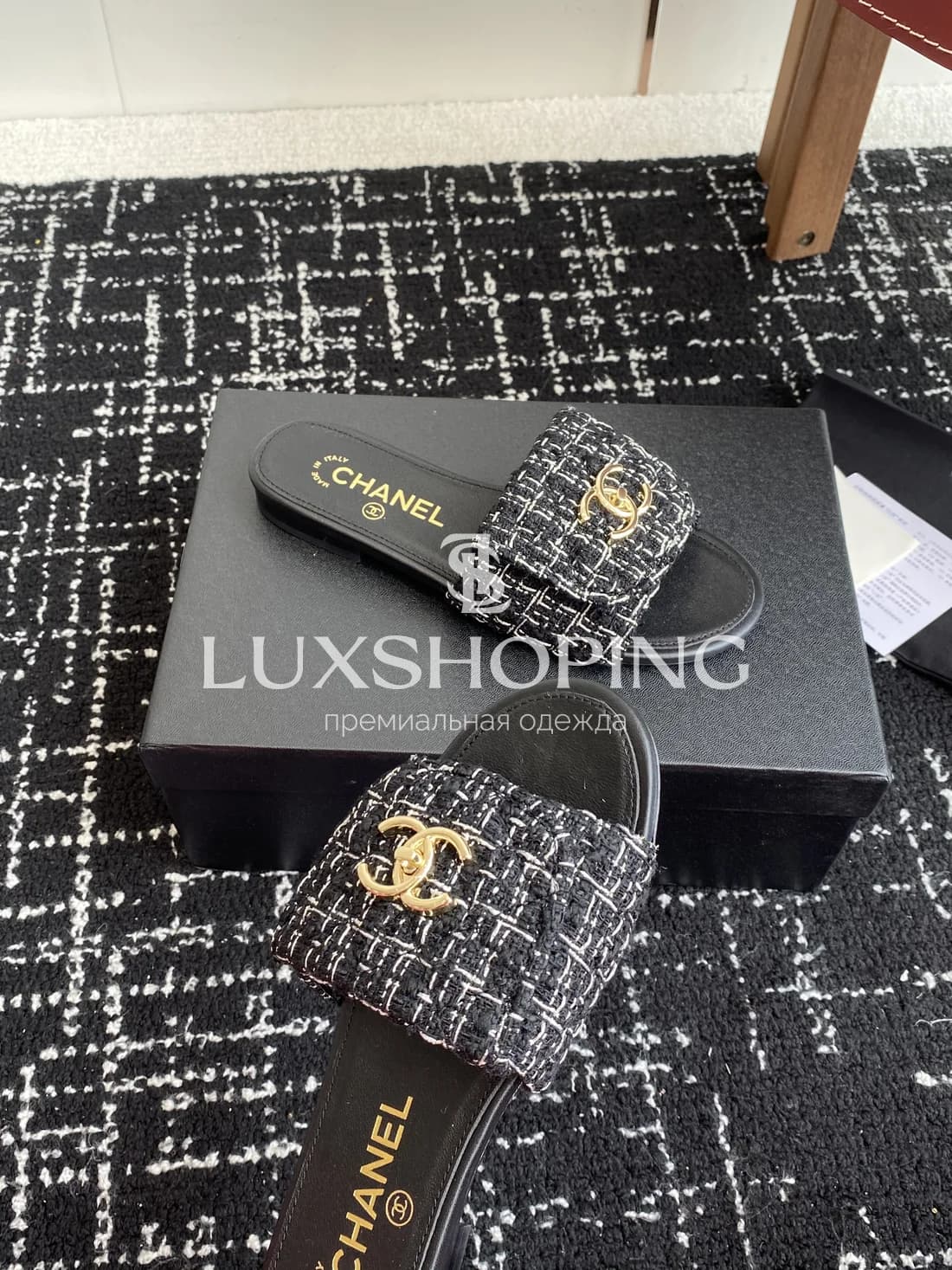 Шлепанцы Chanel Черная Классика - фото 7