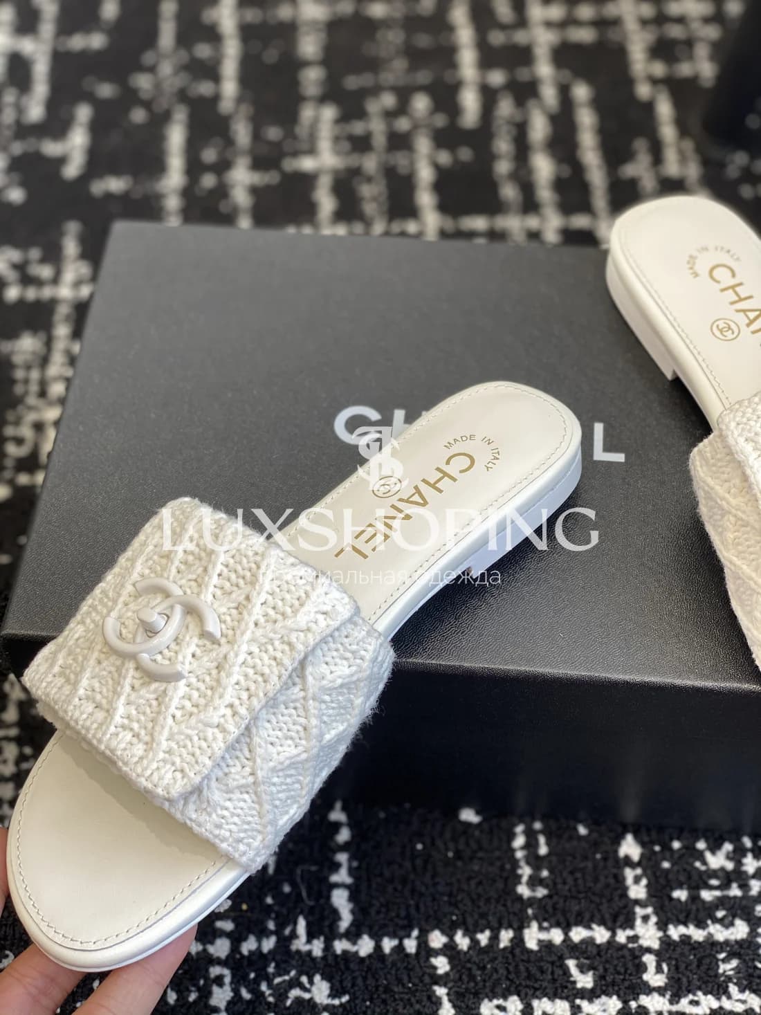 Шлепанцы Chanel Вязаный Шик - фото 7