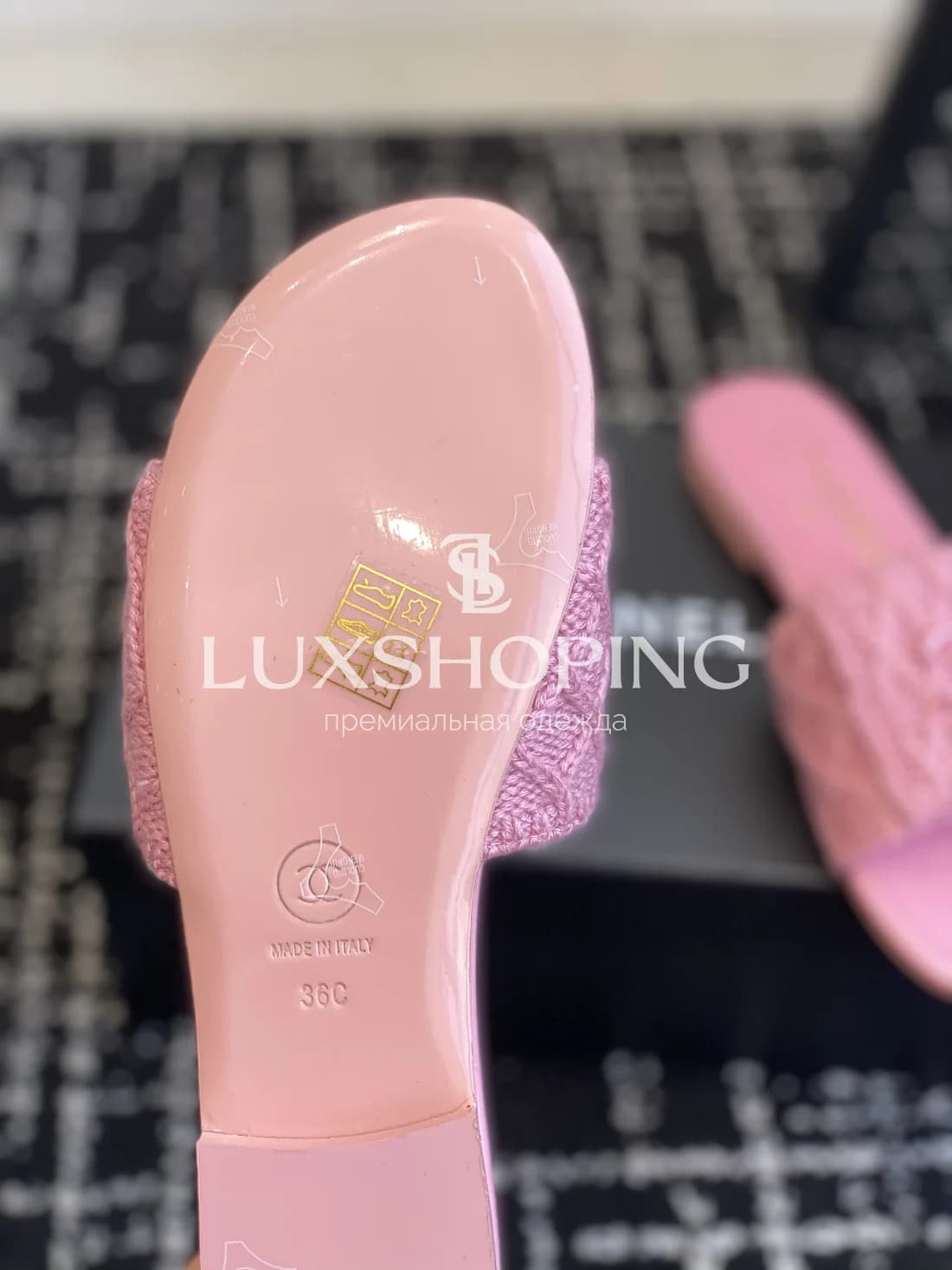 Шлепанцы Chanel Вязаный Розовый Уют - фото 8