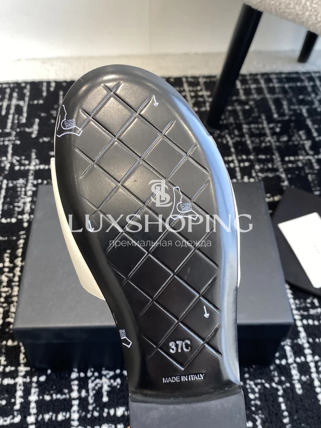 Шлепанцы Chanel Кожаный Белый Люкс - фото 5