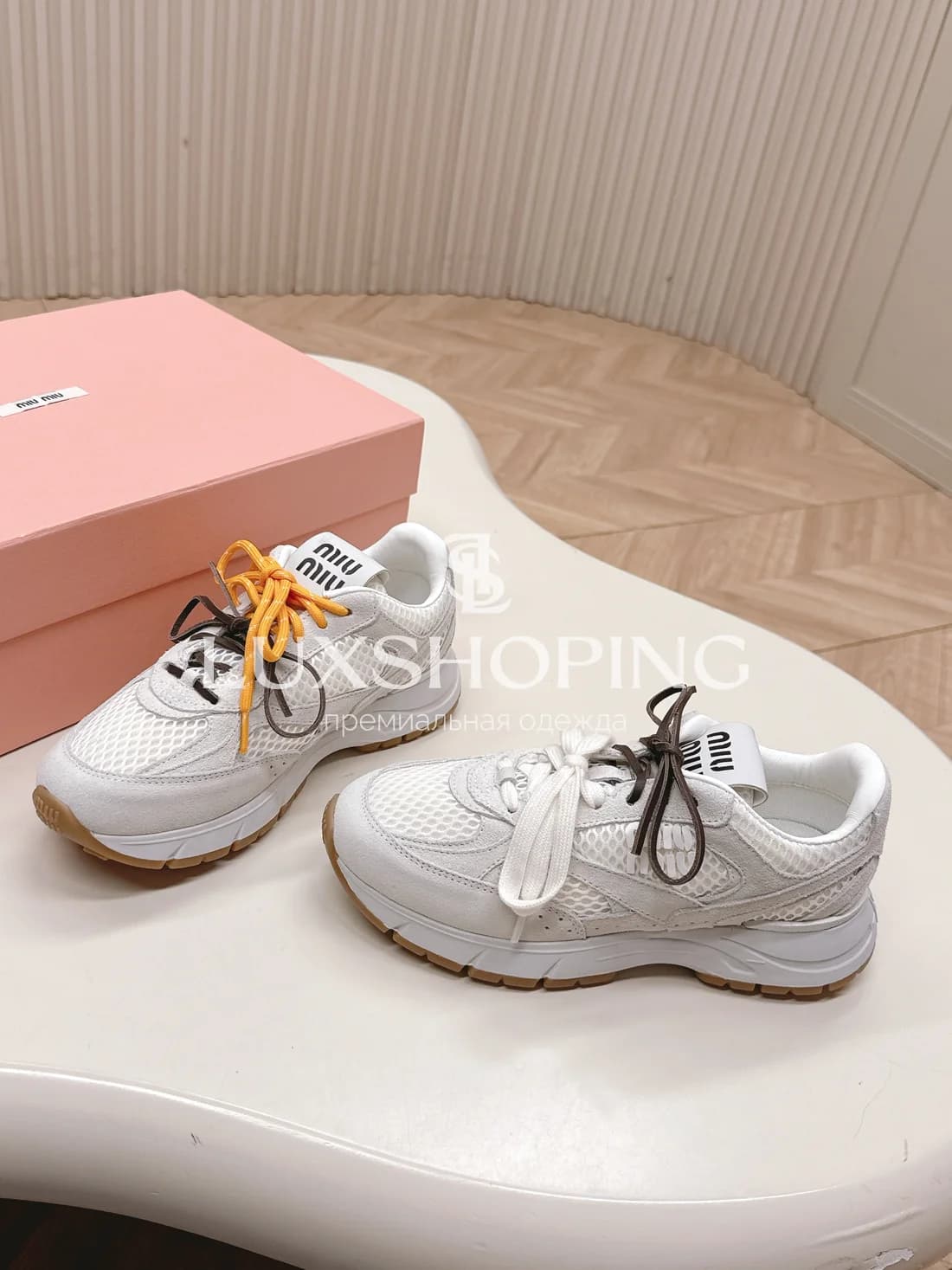 Кроссовки Miu Miu Сетчатые Белые - фото 4