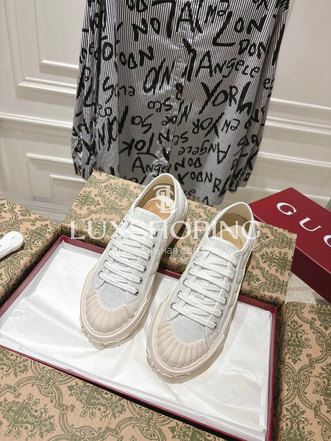 Кеды Gucci Высокие Белые - фото 6