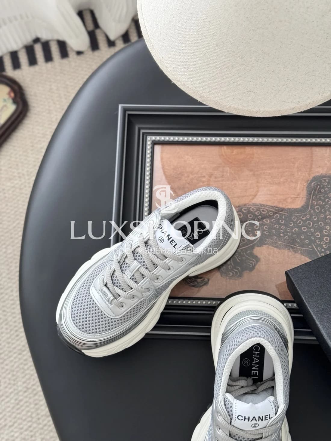 Высокие Кроссовки Chanel Серебряные - фото 9