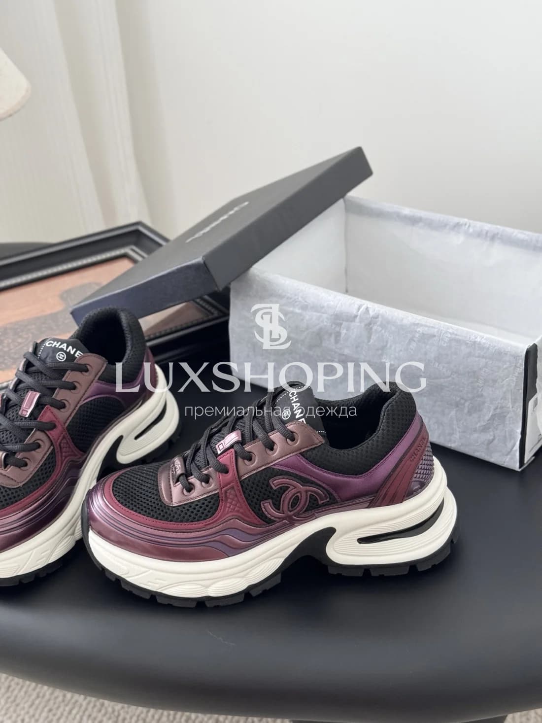 Высокие Кроссовки Chanel Фиолетовые - фото 5