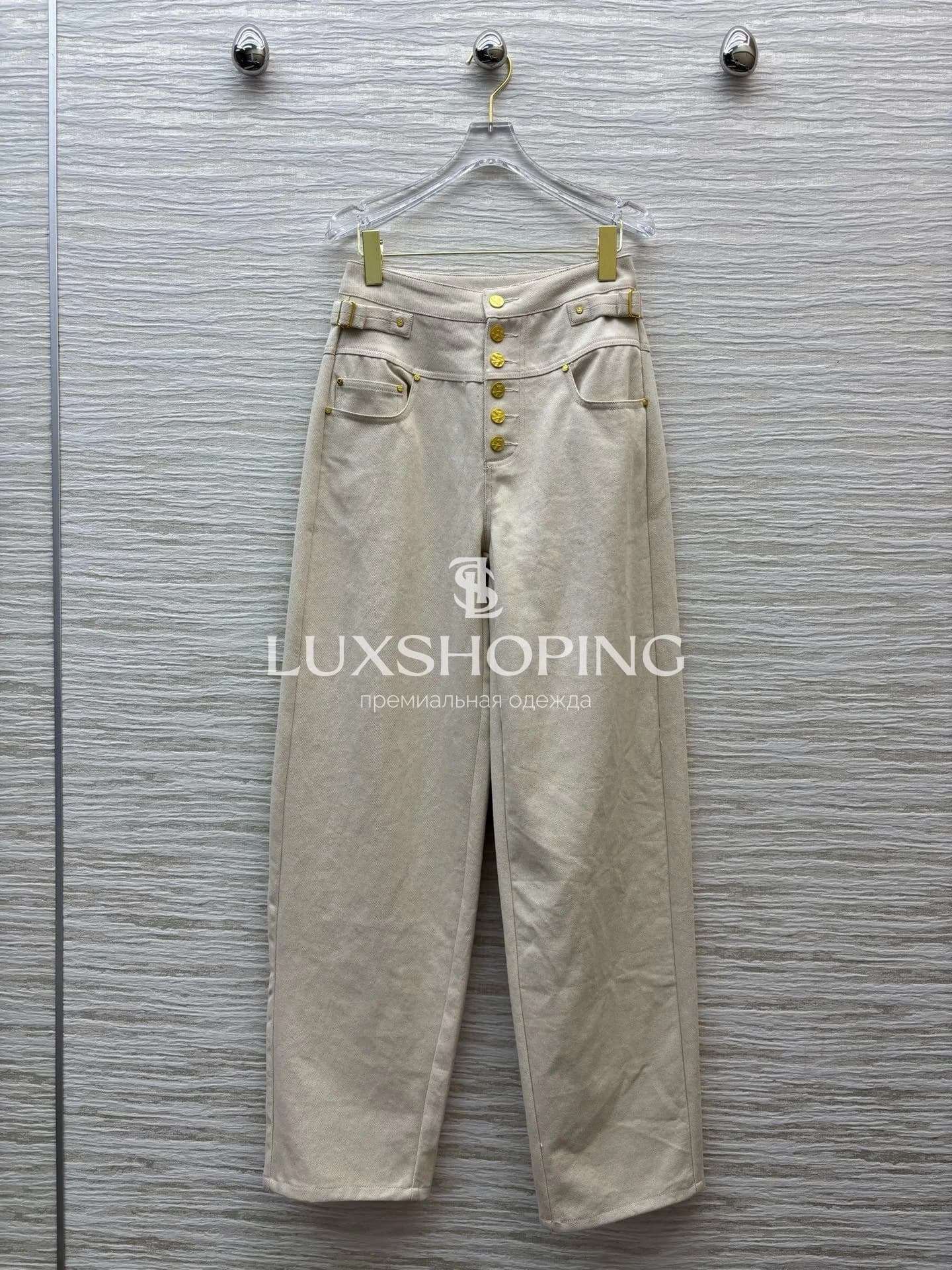 Белые Джинсы Maison Schiaparelli с фигурными пуговицами - фото 2