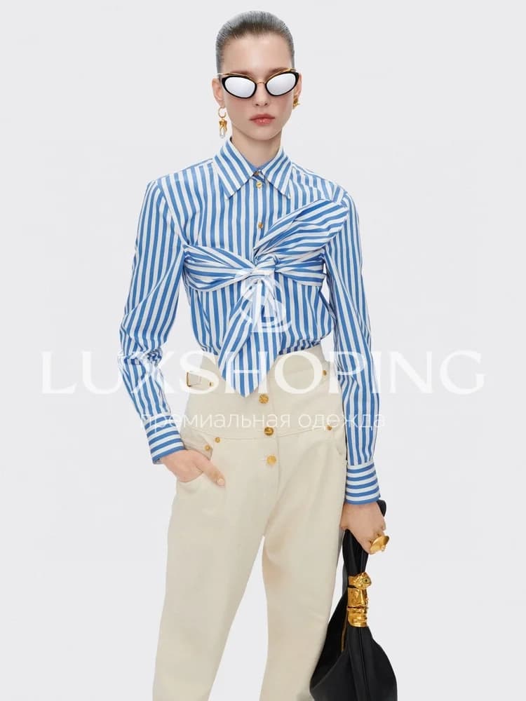 Белые Джинсы Maison Schiaparelli с фигурными пуговицами - фото 10