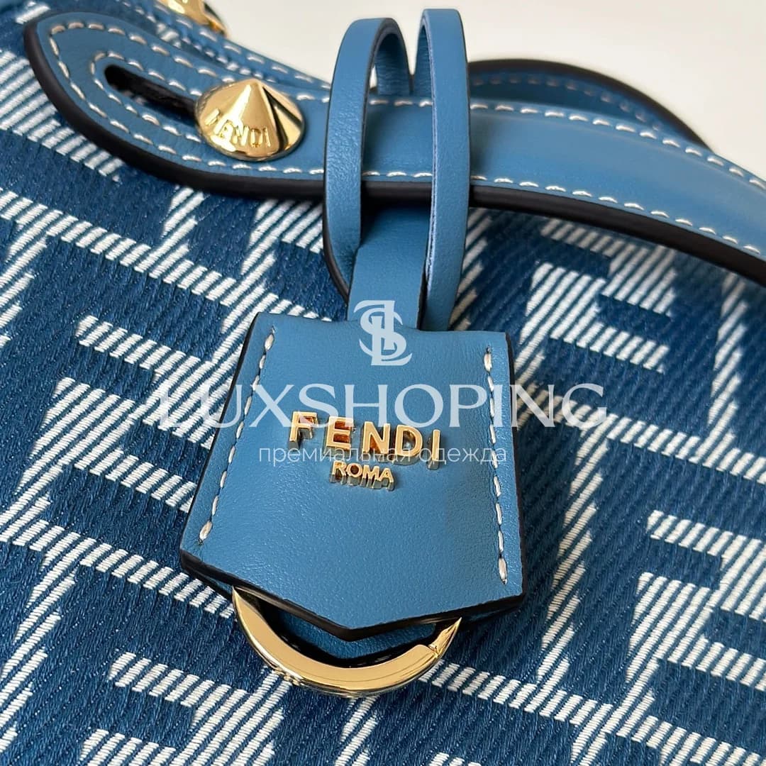 Сумка Fendi Boston синяя 20×9×12 см - фото 5