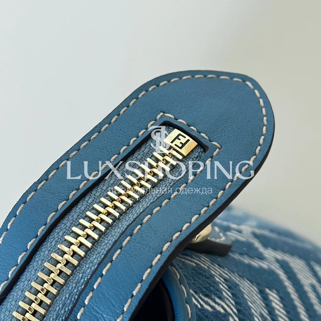 Сумка Fendi Boston синяя 28×12×18 см - фото 8