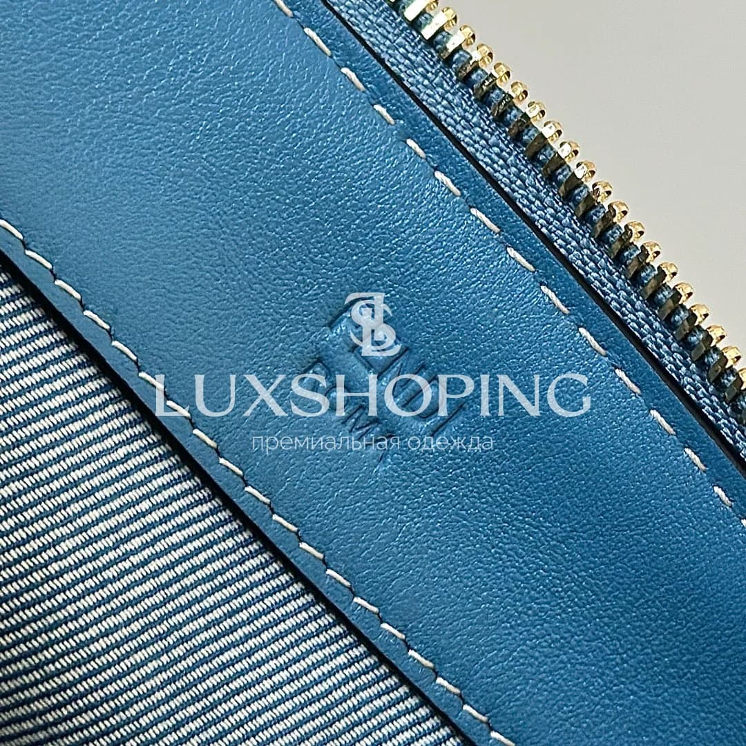 Сумка Fendi Boston синяя 28×12×18 см - фото 9