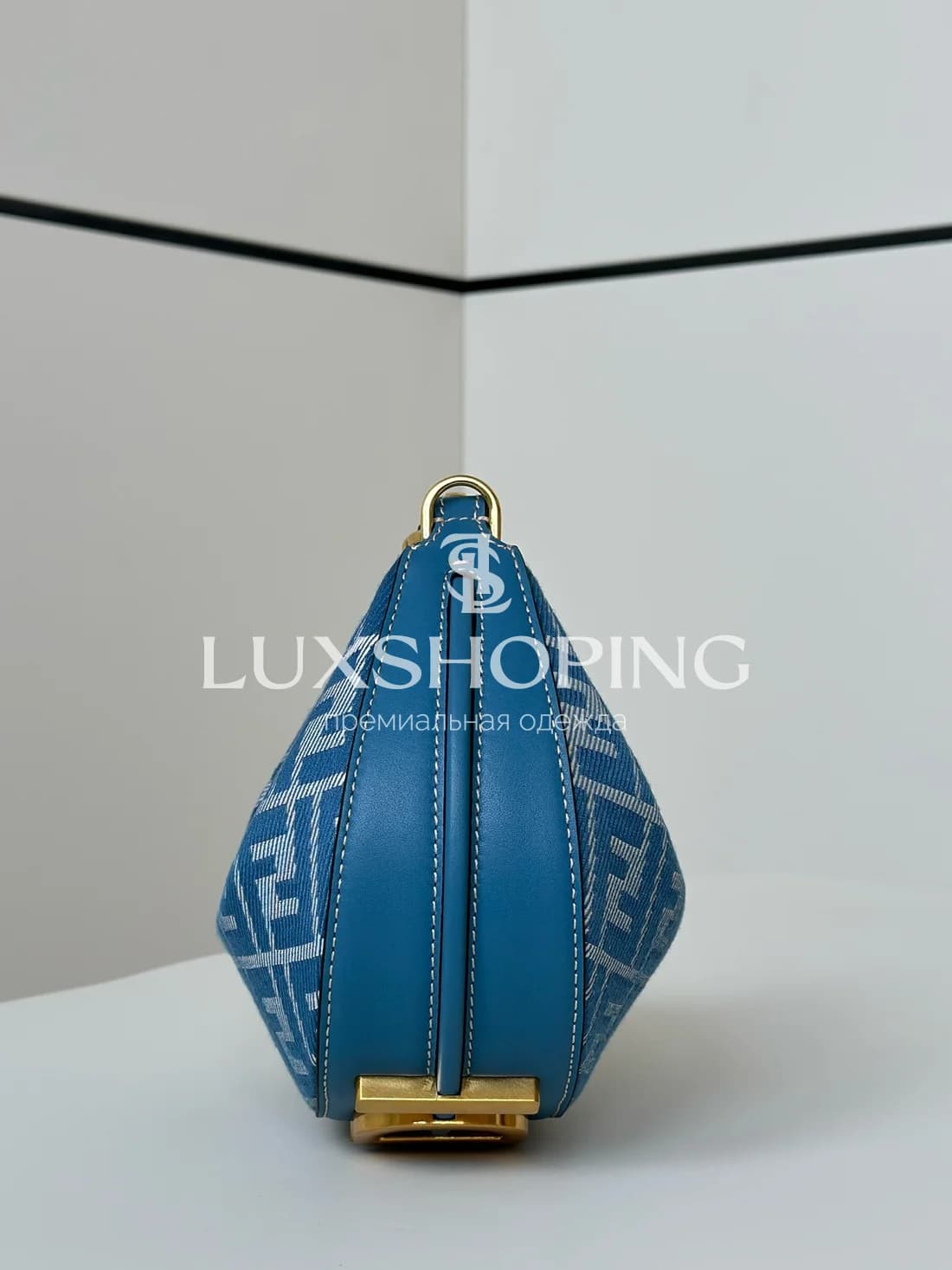 Сумка Fendi Fendigraphy синяя 20×7×13 см - фото 4