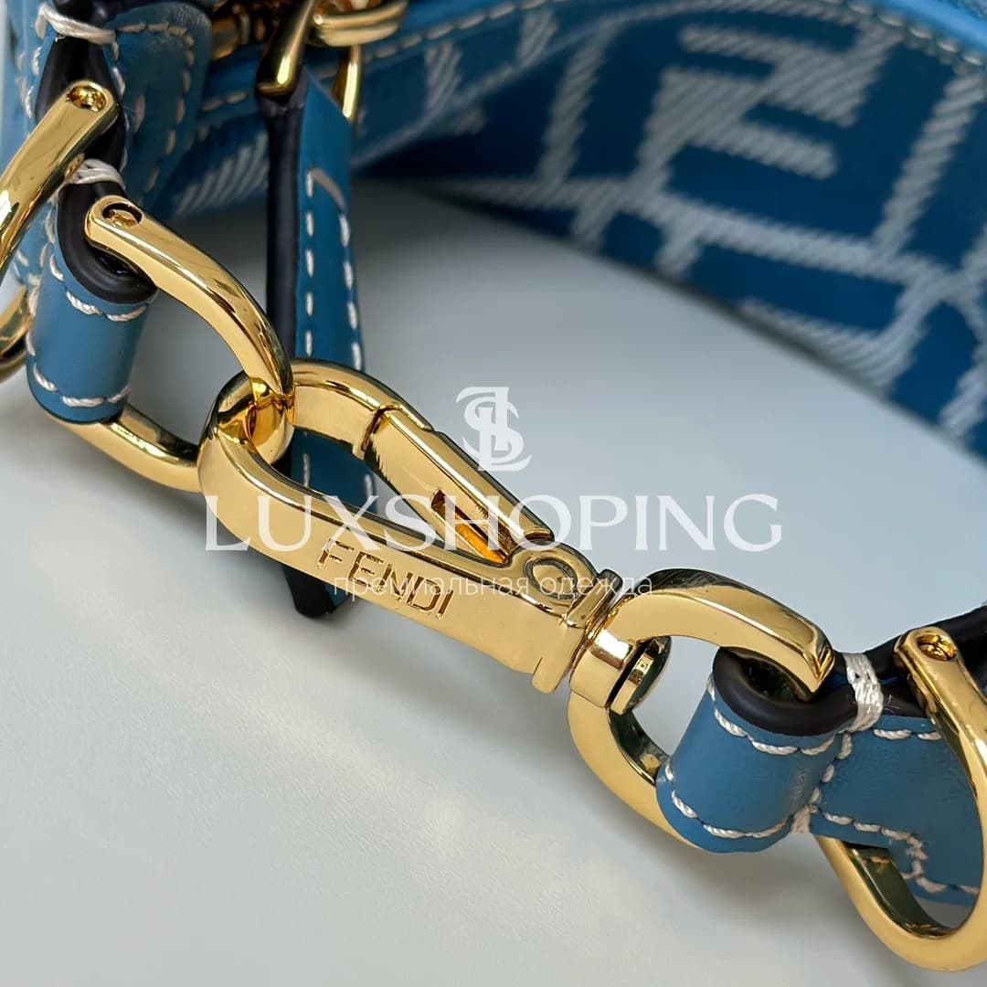 Сумка Fendi Fendigraphy синяя 20×7×13 см - фото 7