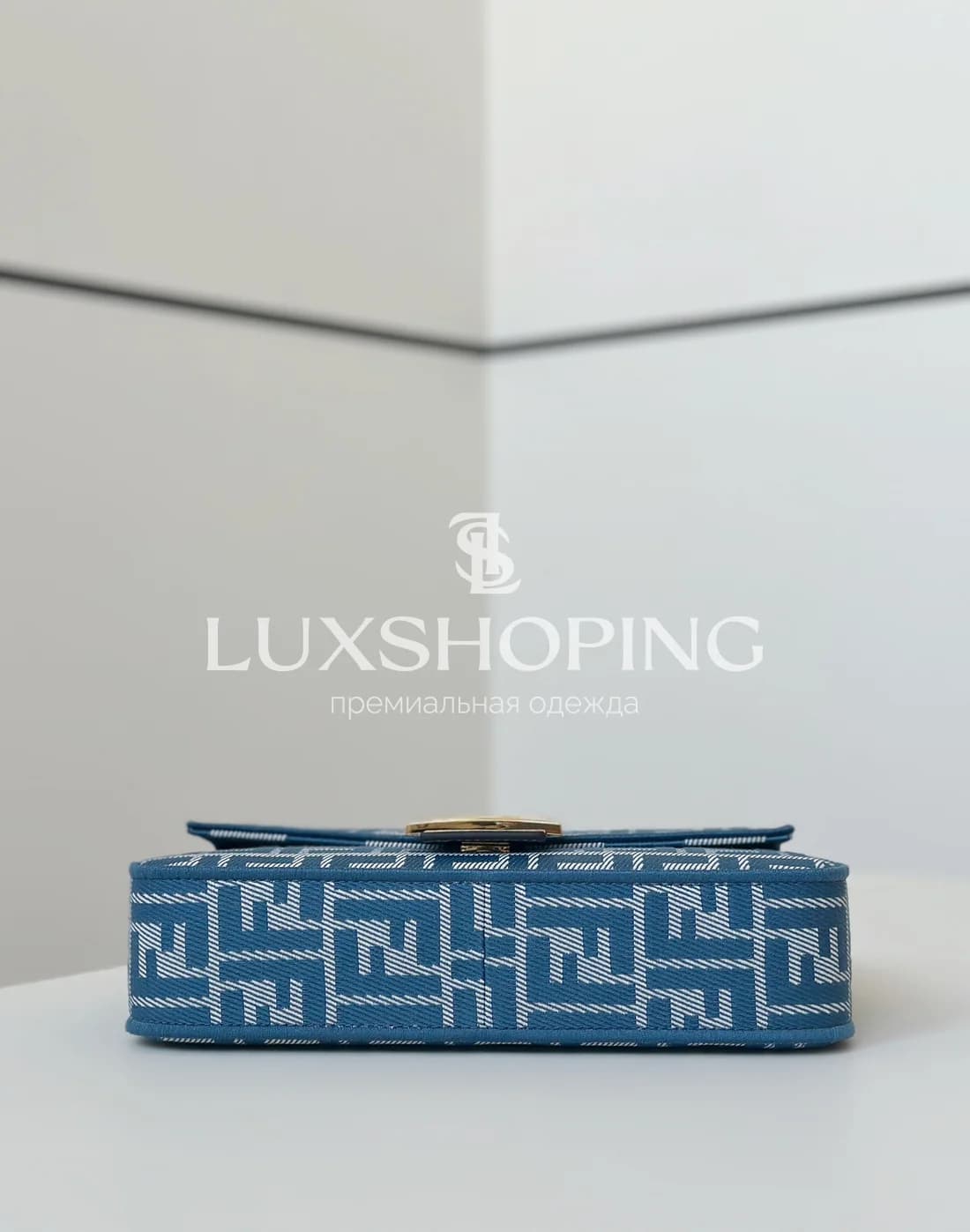 Сумка Fendi Baguette синяя 27×6×15 см - фото 5