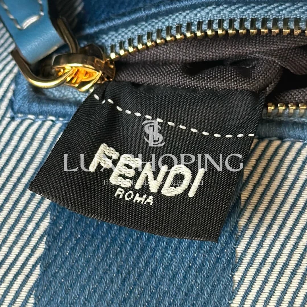Сумка Fendi Baguette синяя 27×6×15 см - фото 8