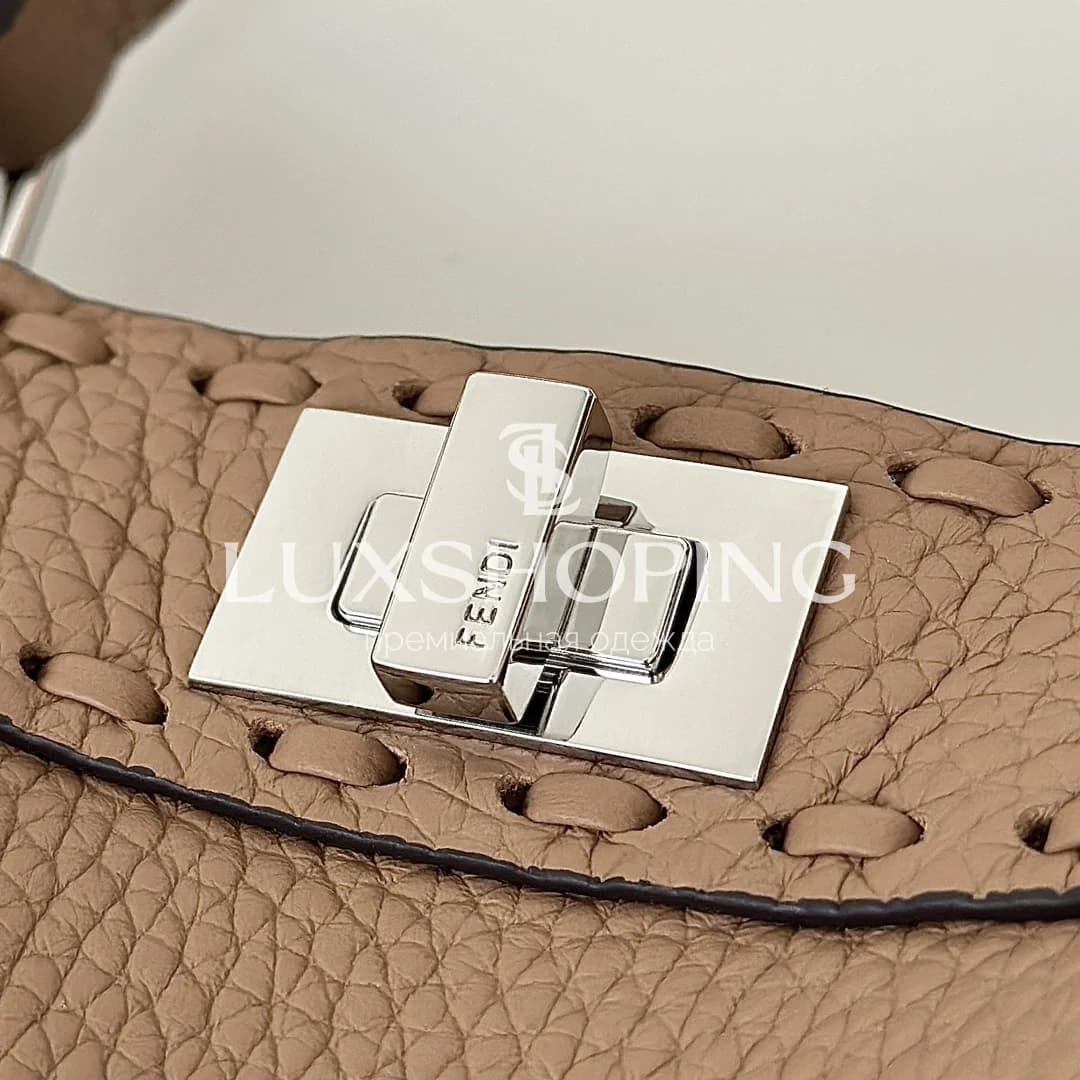 Сумка Fendi Peekaboo ISeeU Petite коричневая 20×11×15 см - фото 5