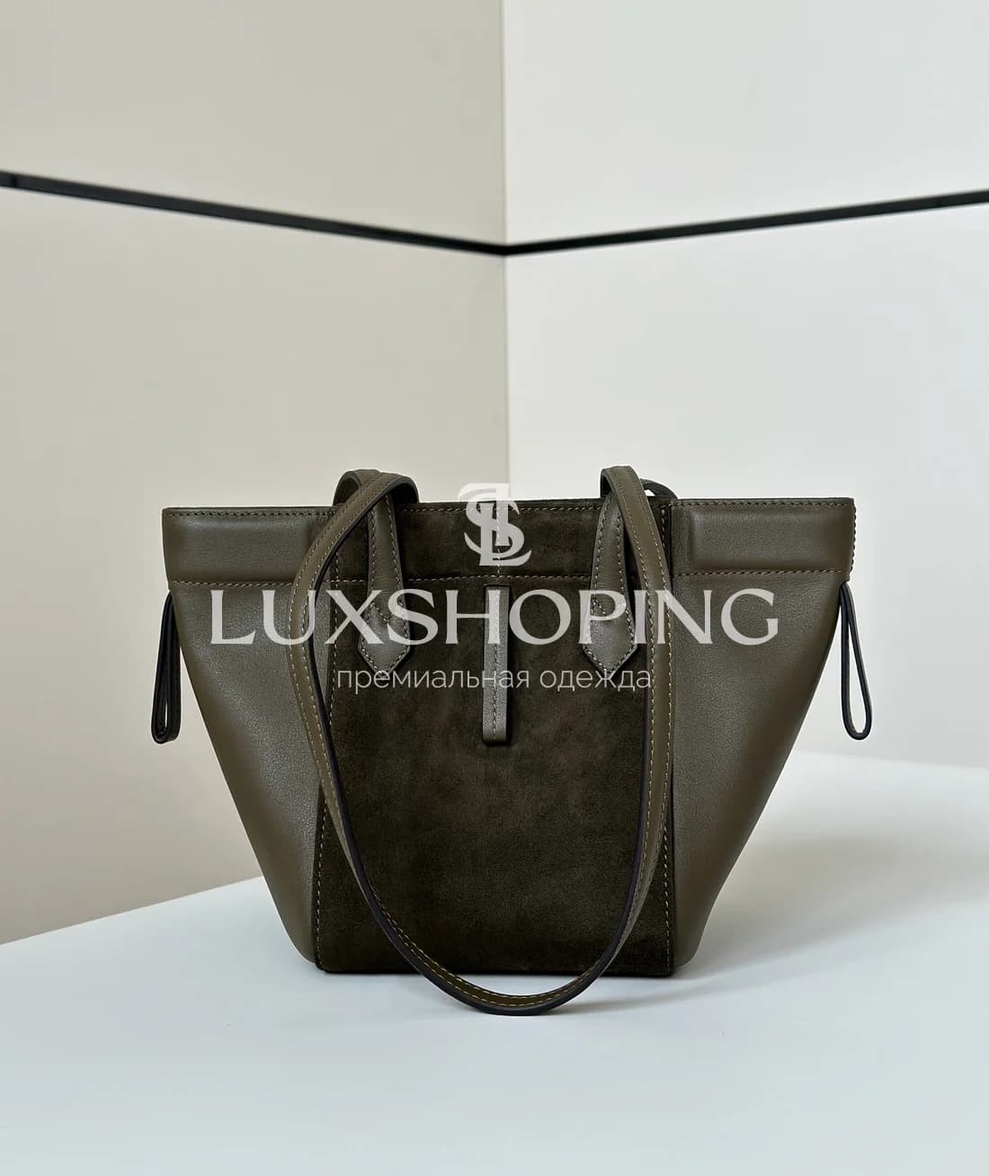 Сумка Fendi Origami зелёная 15×15×19 см - фото 3