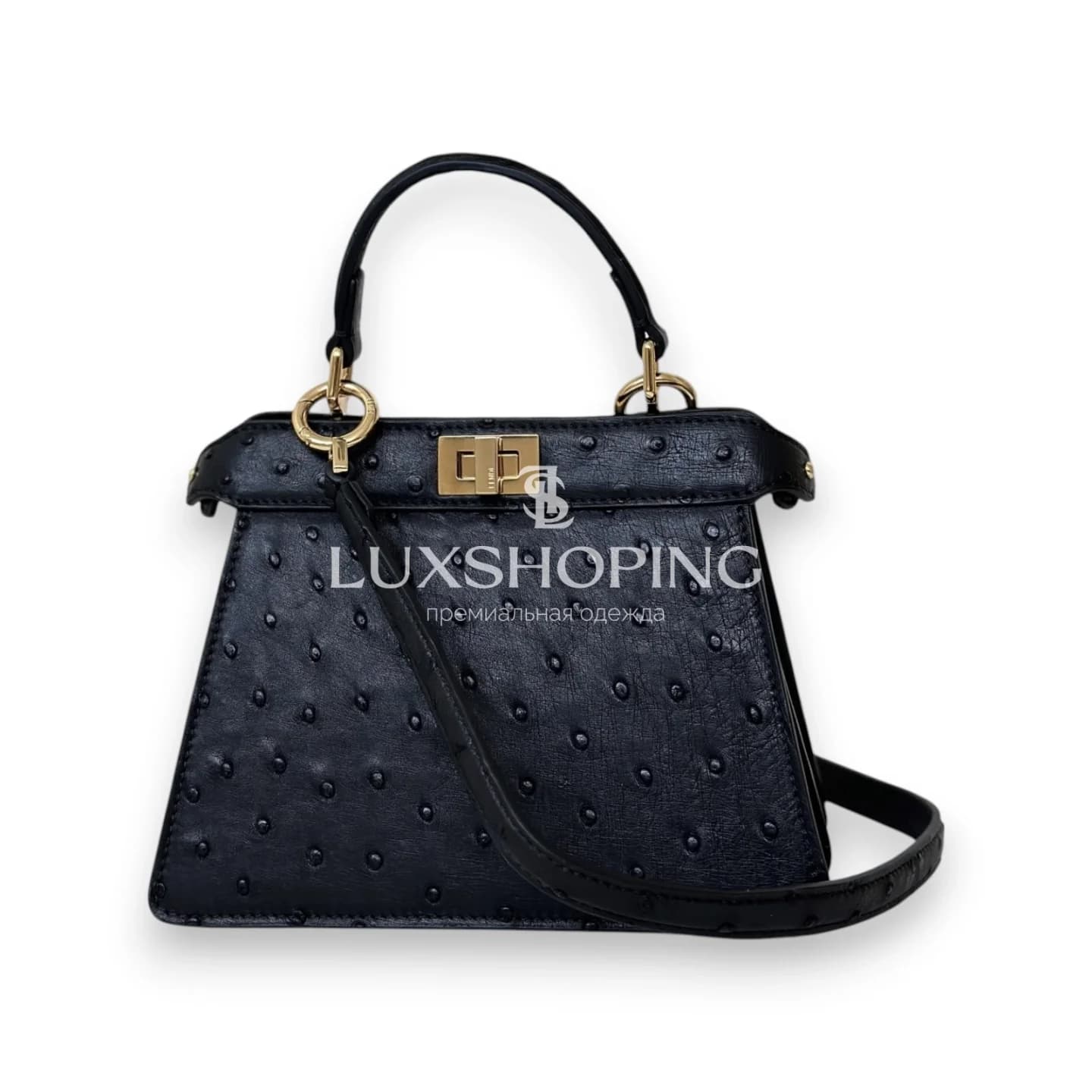 Fendi Peekaboo ISeeU Petite черная 20×11×15 см