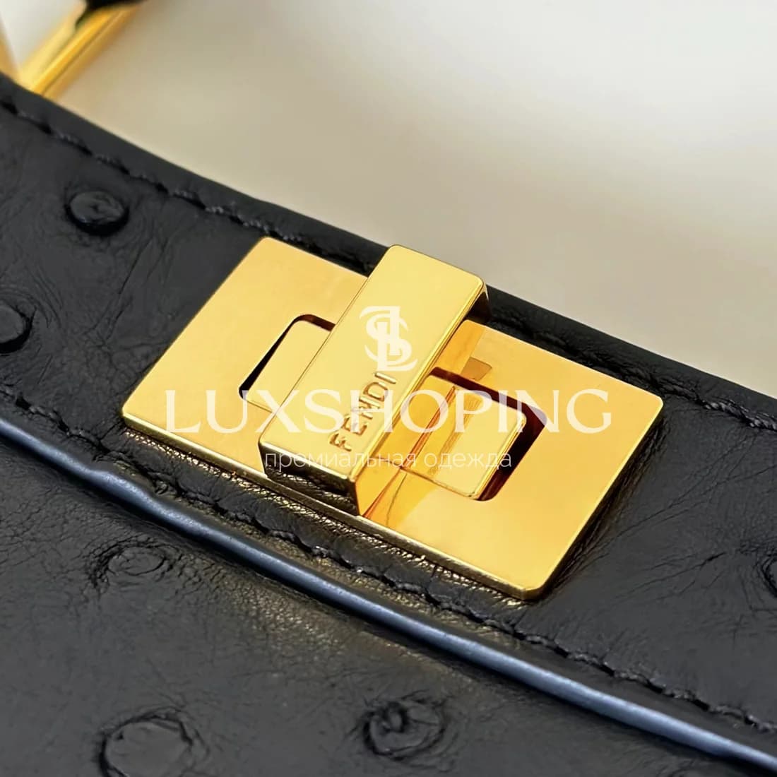 Fendi Peekaboo ISeeU Petite черная 20×11×15 см - фото 5