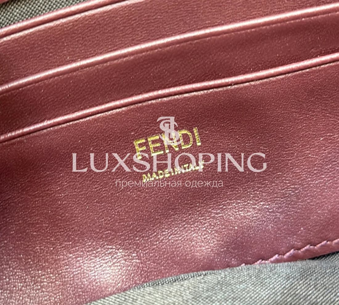 Сумка Fendi Baguette Mini бордовая 19 см - фото 7