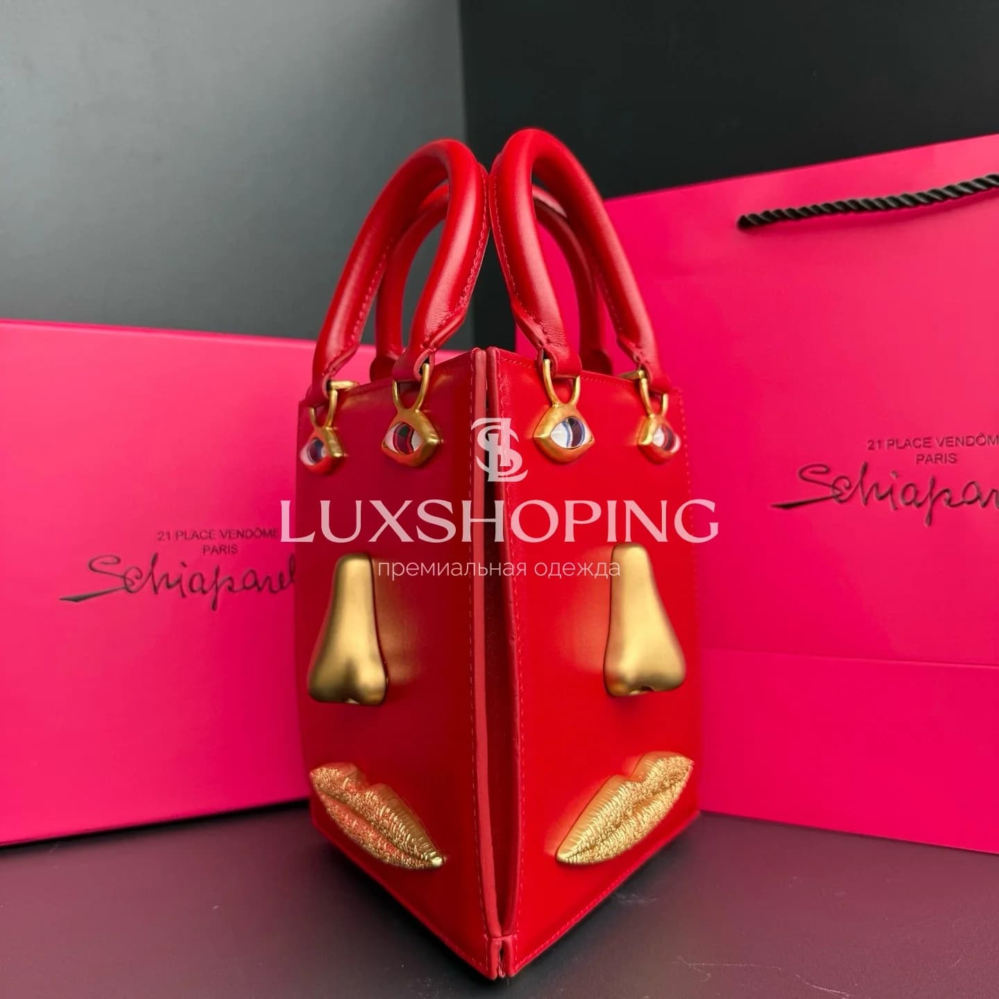 Сумка Maison Schiaparelli "Triple Anatomy"Красная 15*17*13см - фото 3