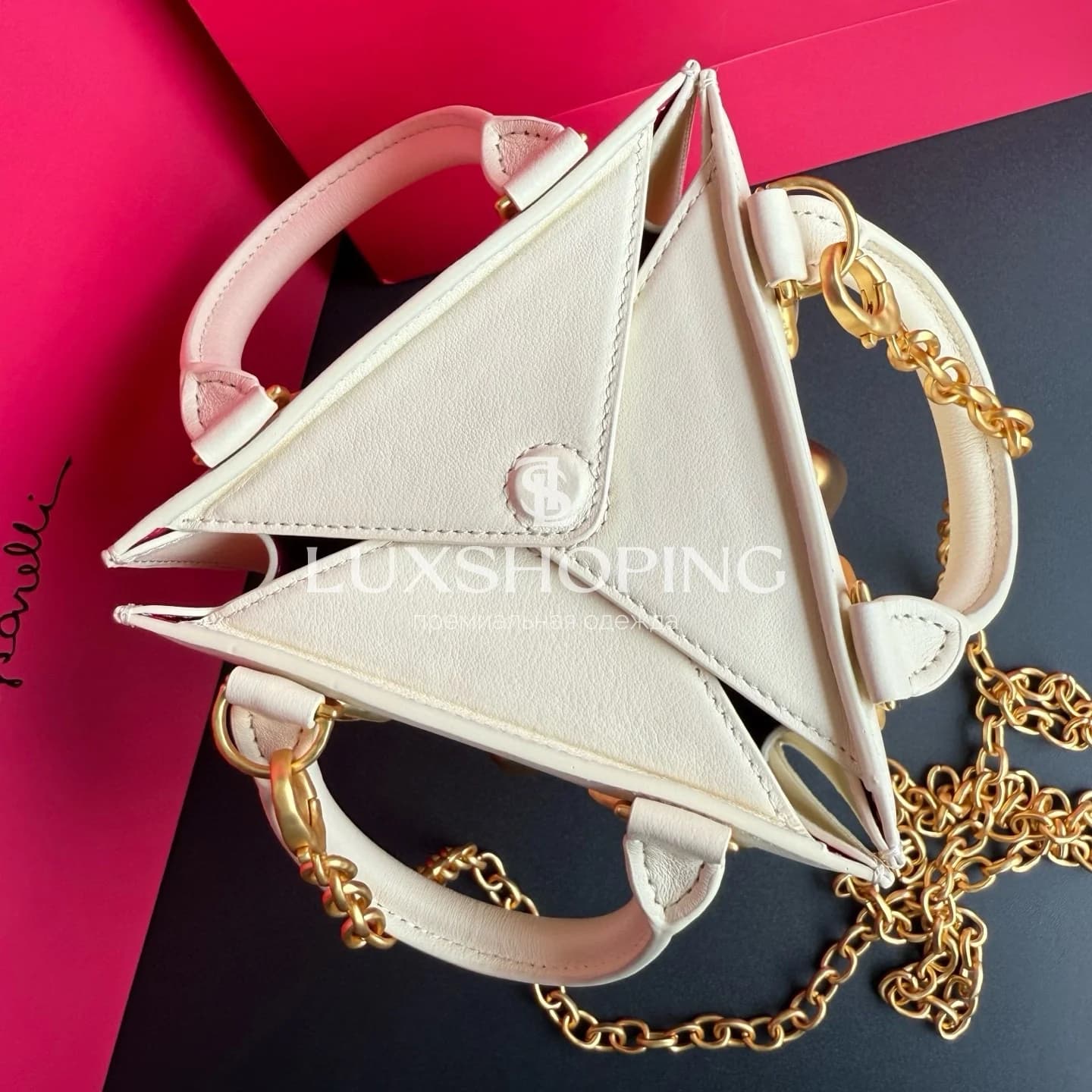 Сумка Maison Schiaparelli "Triple Anatomy" Белая 15*17*13см - фото 5