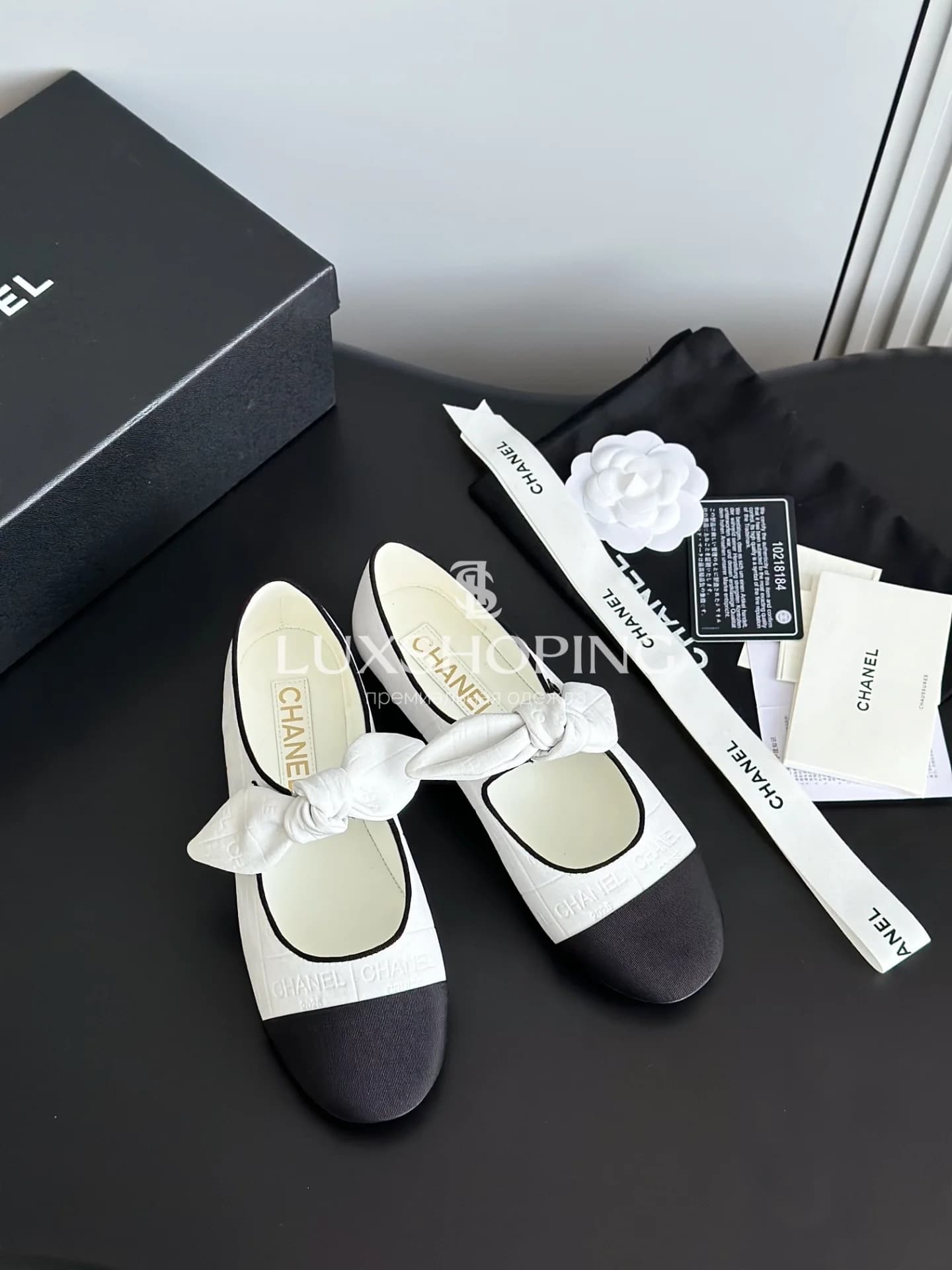 Балетки Chanel Mary Jane Butterfly Bow белые - фото 10