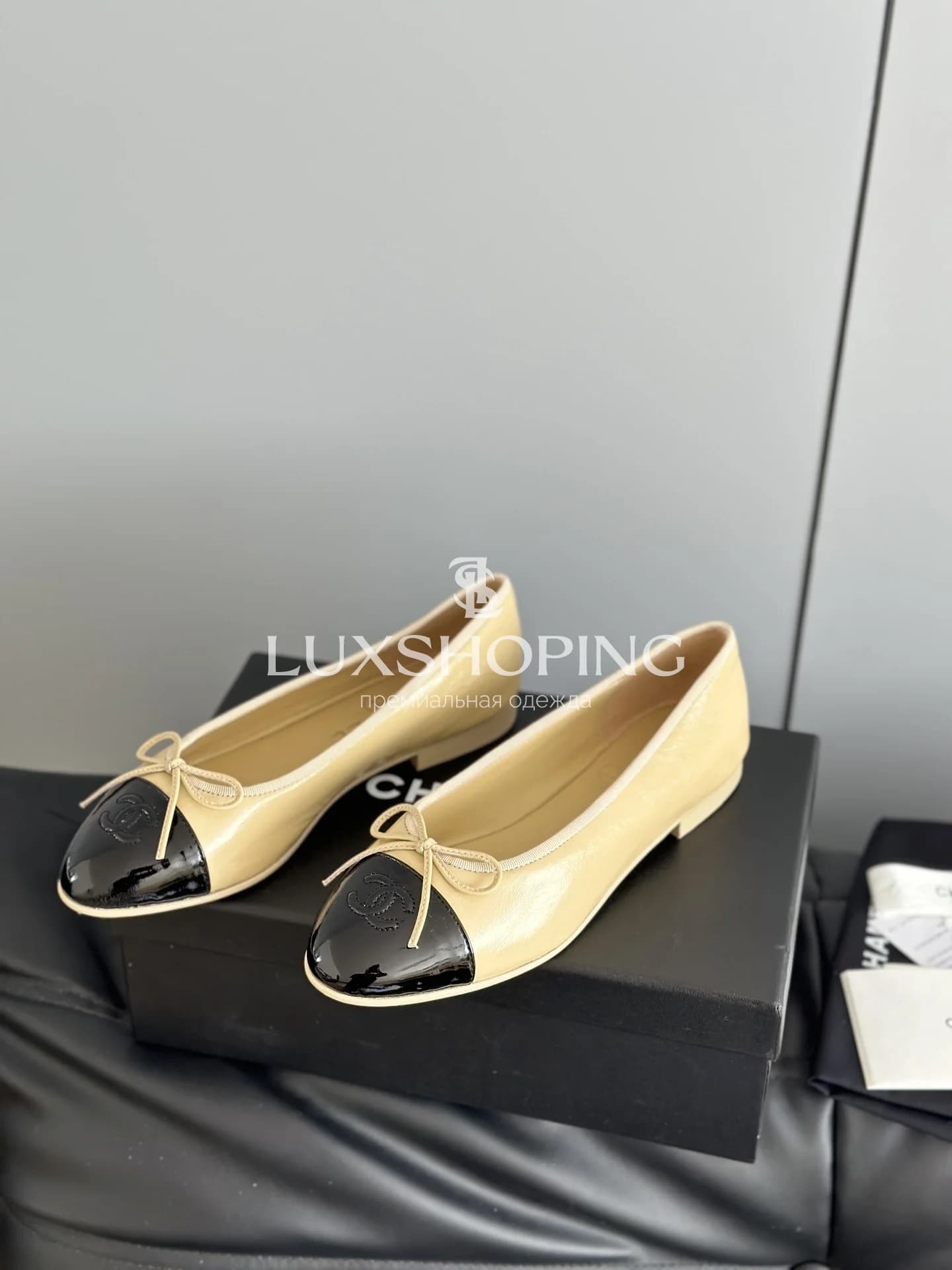 Балетки Chanel Ballet Flats Butterfly Bow золотисто-жёлтые - фото 3