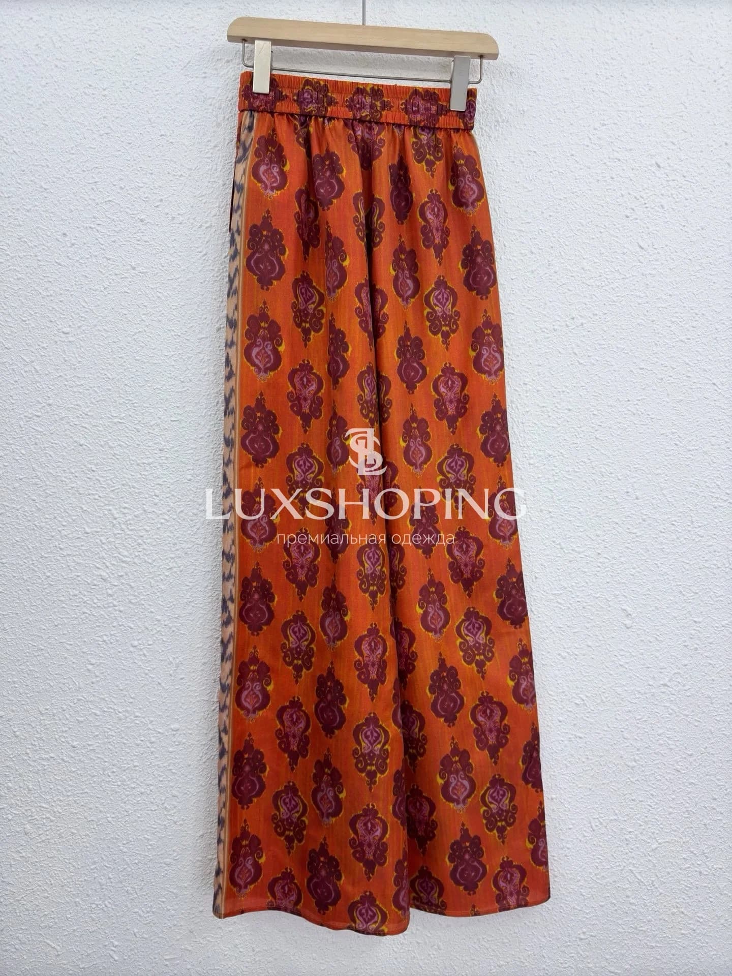 Комплект ZIMMERMANN из 100% шелка с восточными мотивами в насыщенных терракотово-бордовых оттенках - фото 9