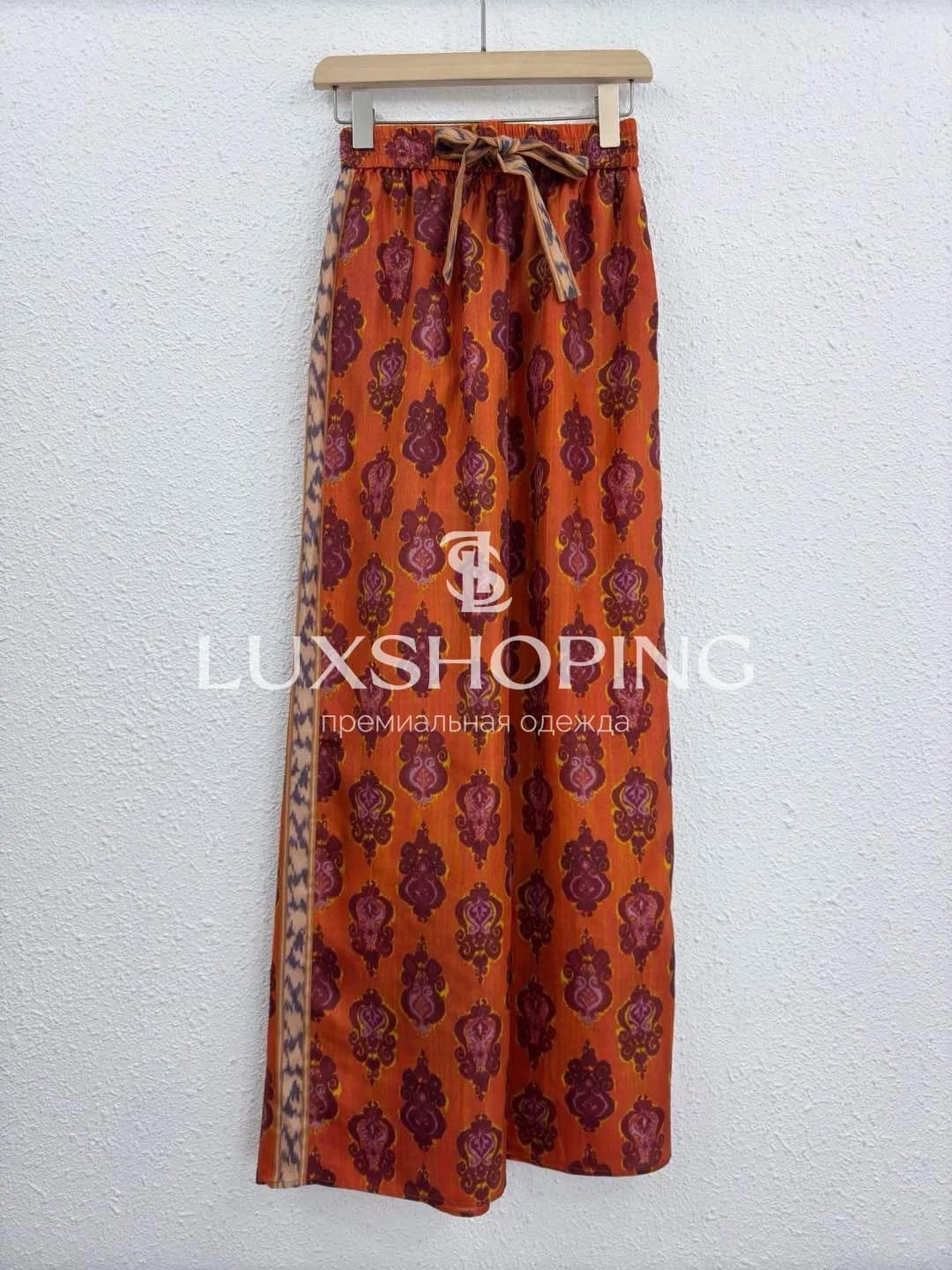 Комплект ZIMMERMANN из 100% шелка с восточными мотивами в насыщенных терракотово-бордовых оттенках - фото 10