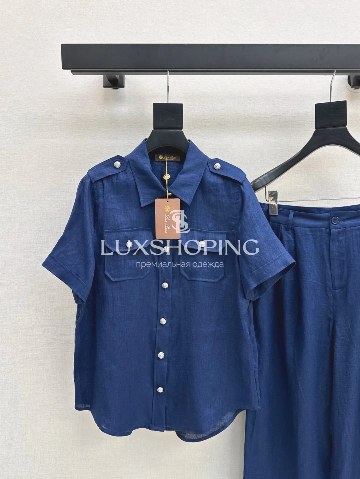 Loro Piana Синий Костюм двойка из натурального льна - фото 3